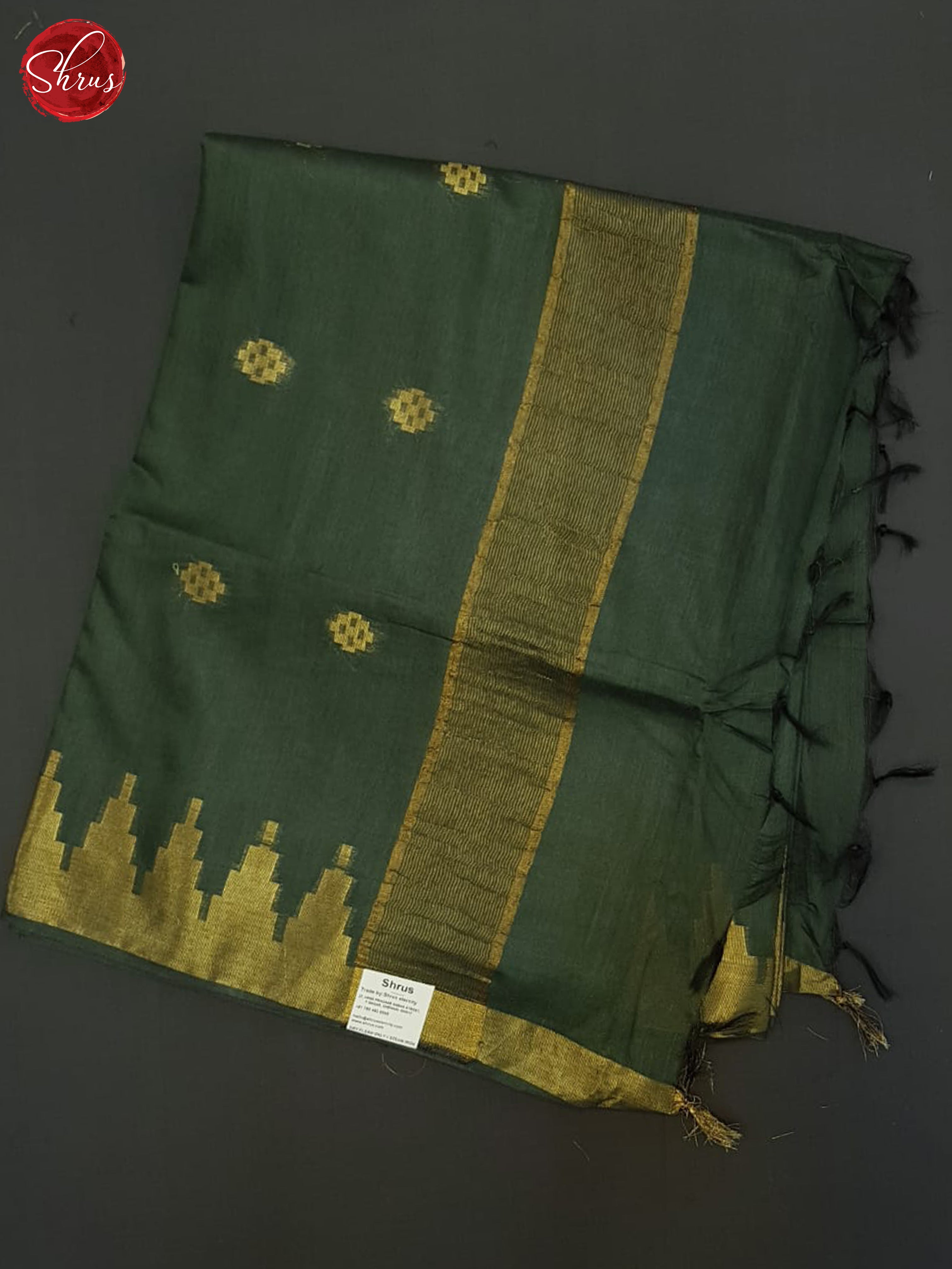 Green(Single Tone) - Semi Tussar Saree - Shop on ShrusEternity.com