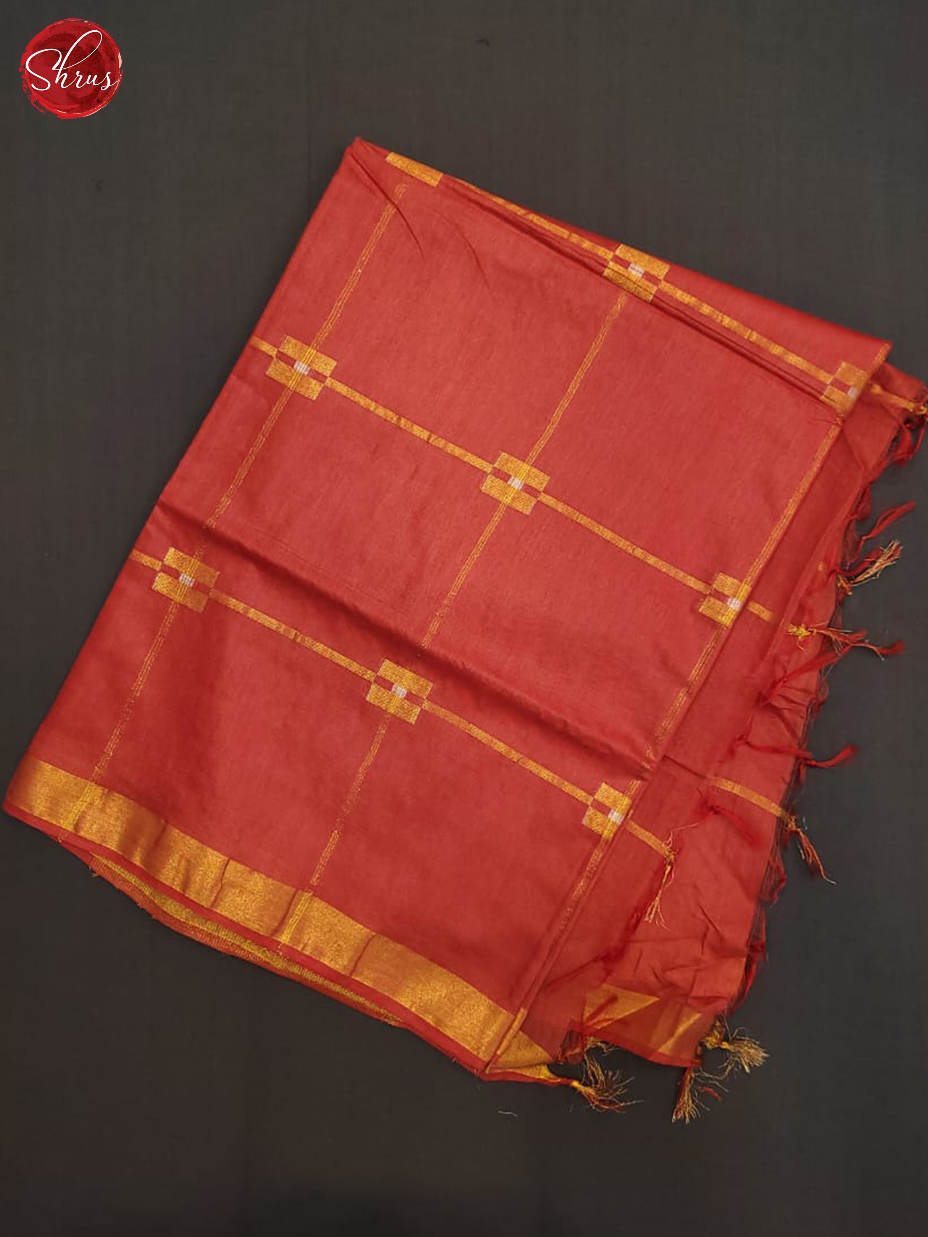 Red(Single Tone)- Semi Tussar Saree - Shop on ShrusEternity.com