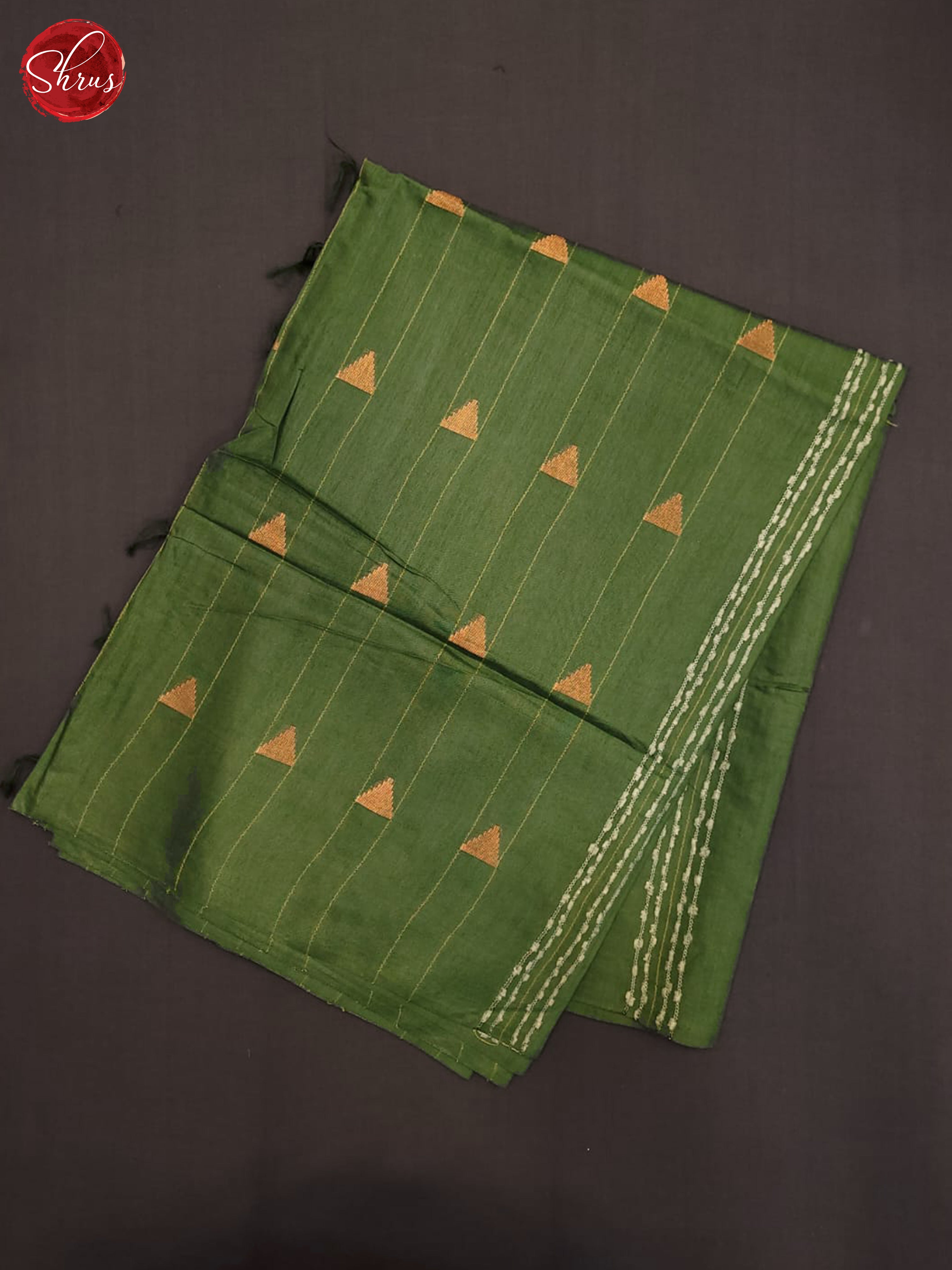 Green(Single Tone) - Semi Tussar Saree - Shop on ShrusEternity.com