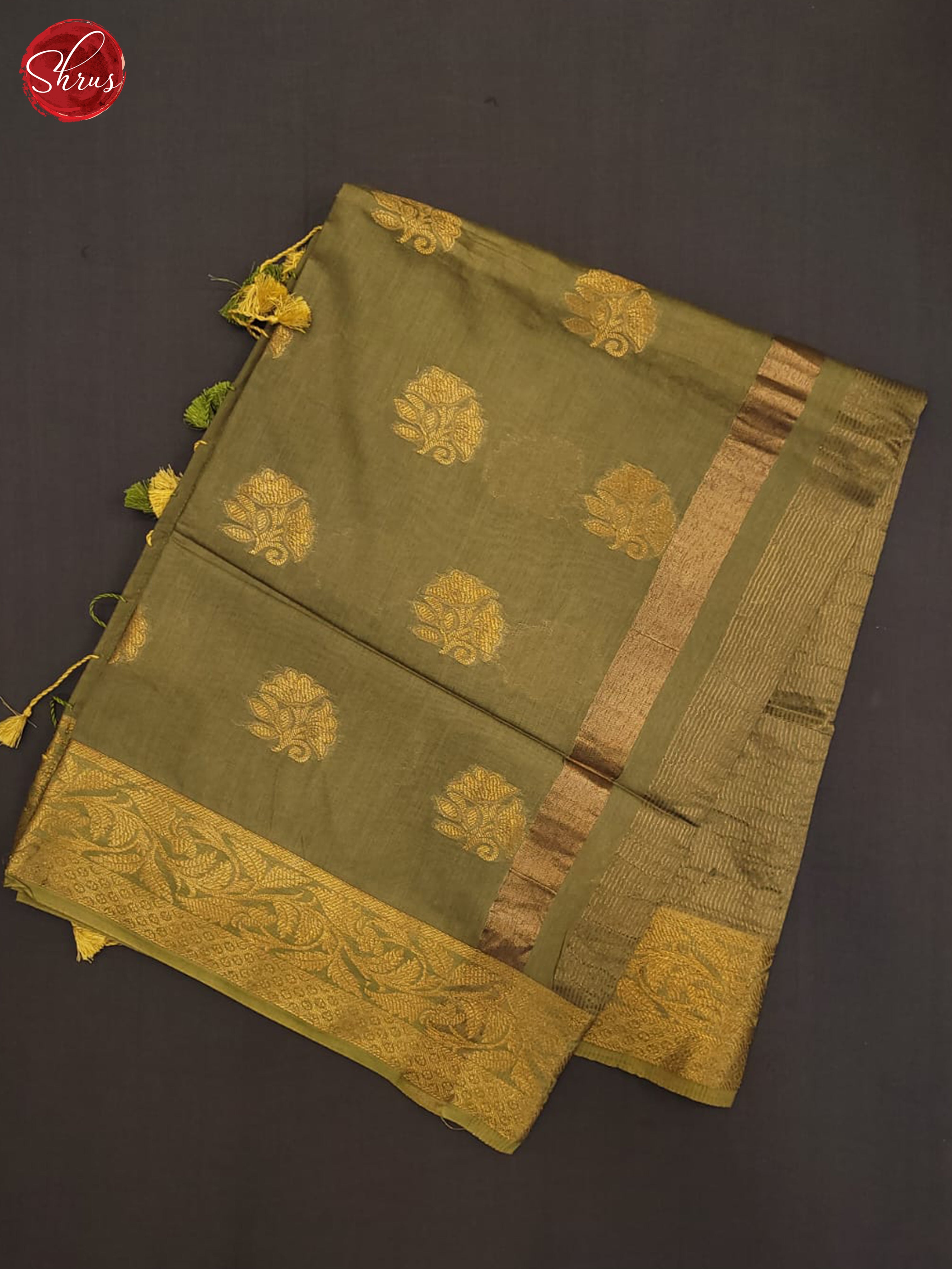 Green(Single Tone)- Semi Tussar Saree - Shop on ShrusEternity.com