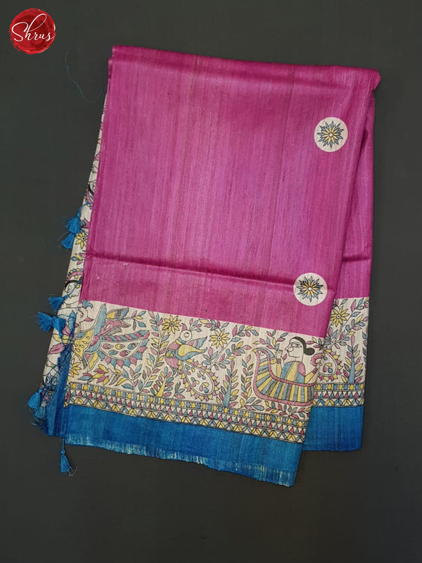Pink & Blue- Gicha Silk Saree - Shop on ShrusEternity.com