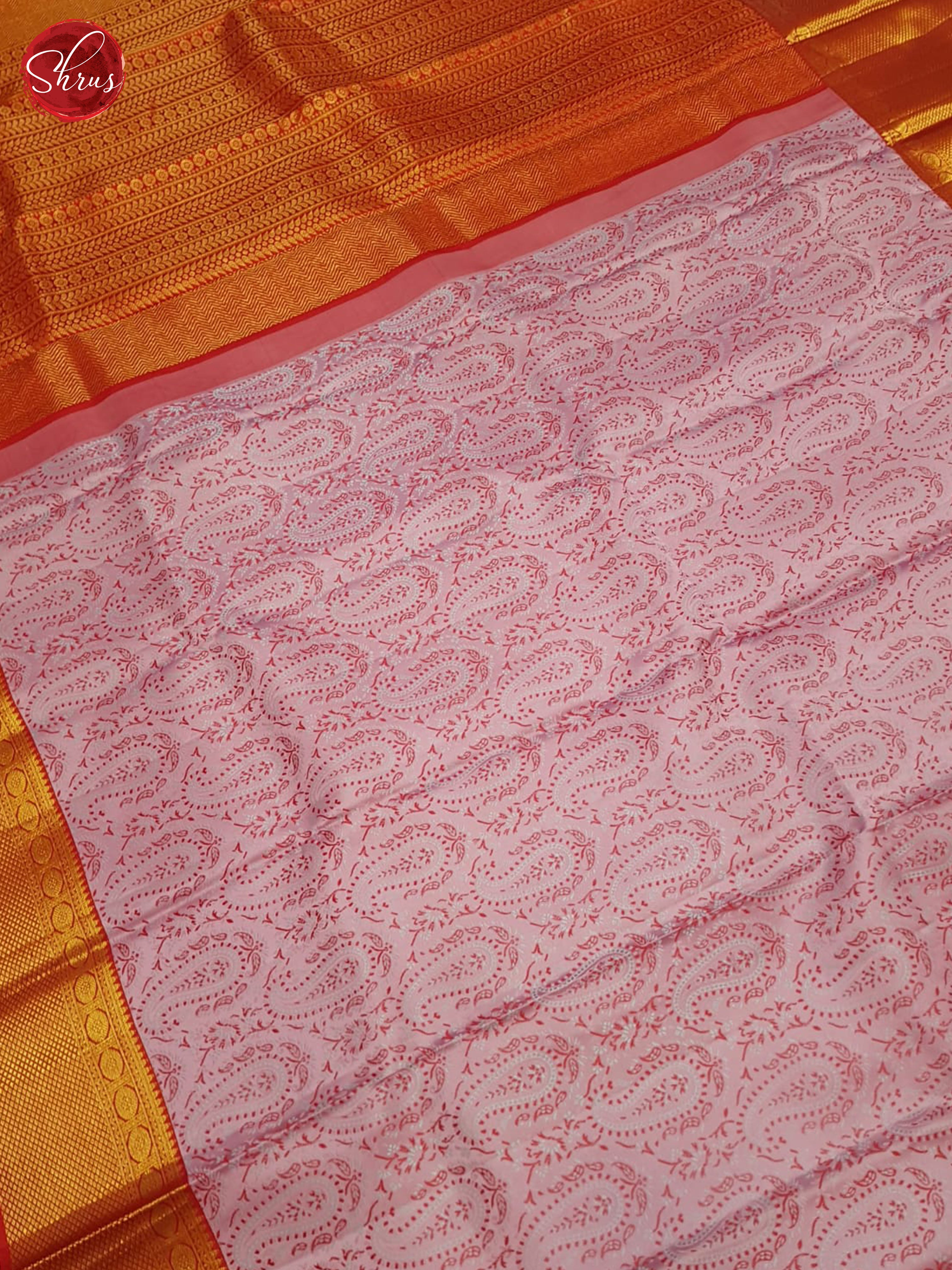 Pink And Red-Kanchipuram Silk saree - Shop on ShrusEternity.com