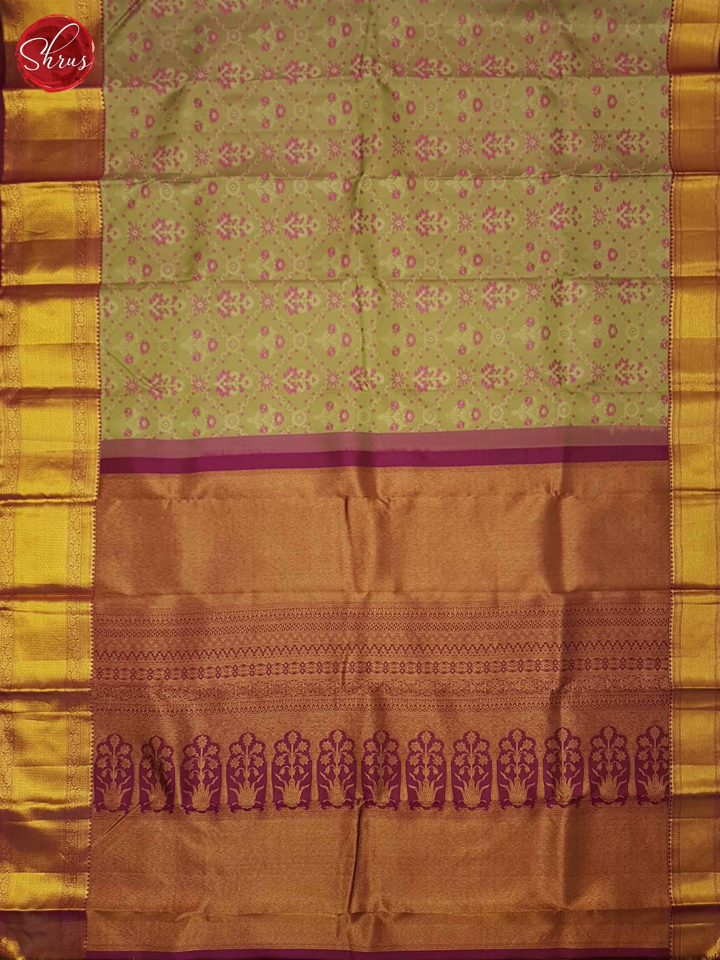 Green And Wine-Kanchipuram Silk saree - Shop on ShrusEternity.com