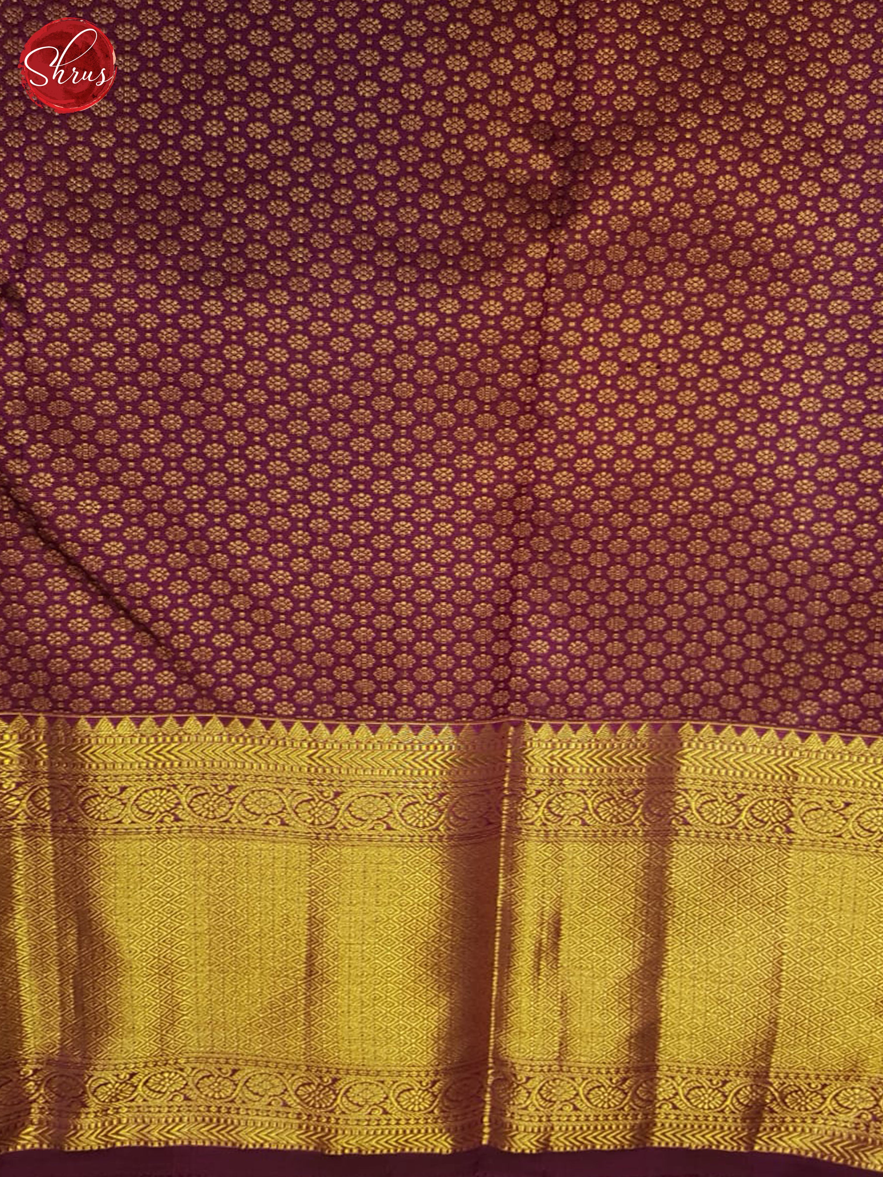 Green And Wine-Kanchipuram Silk saree - Shop on ShrusEternity.com