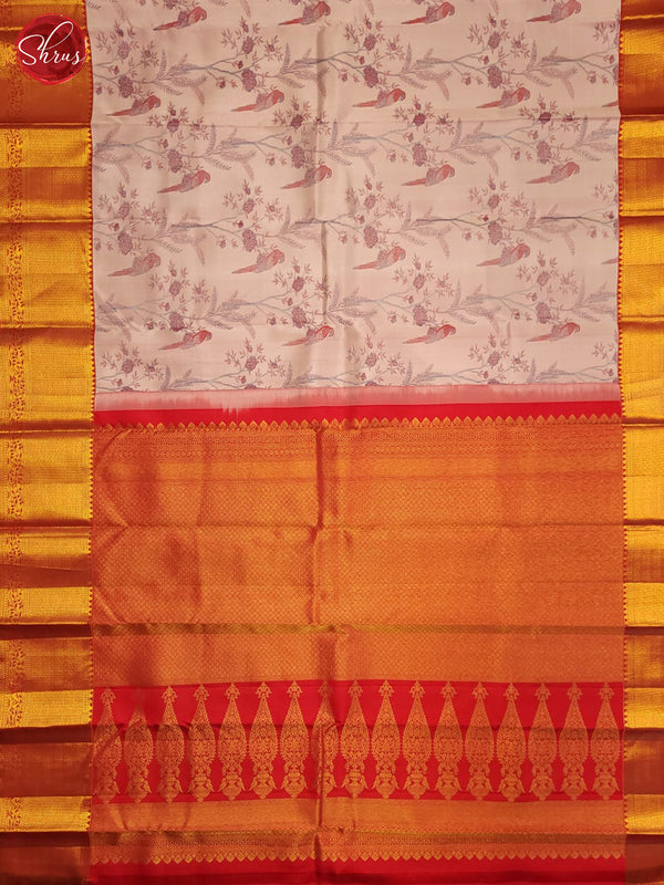 Light Pink & Red - Kanchipuram silk Saree - Shop on ShrusEternity.com