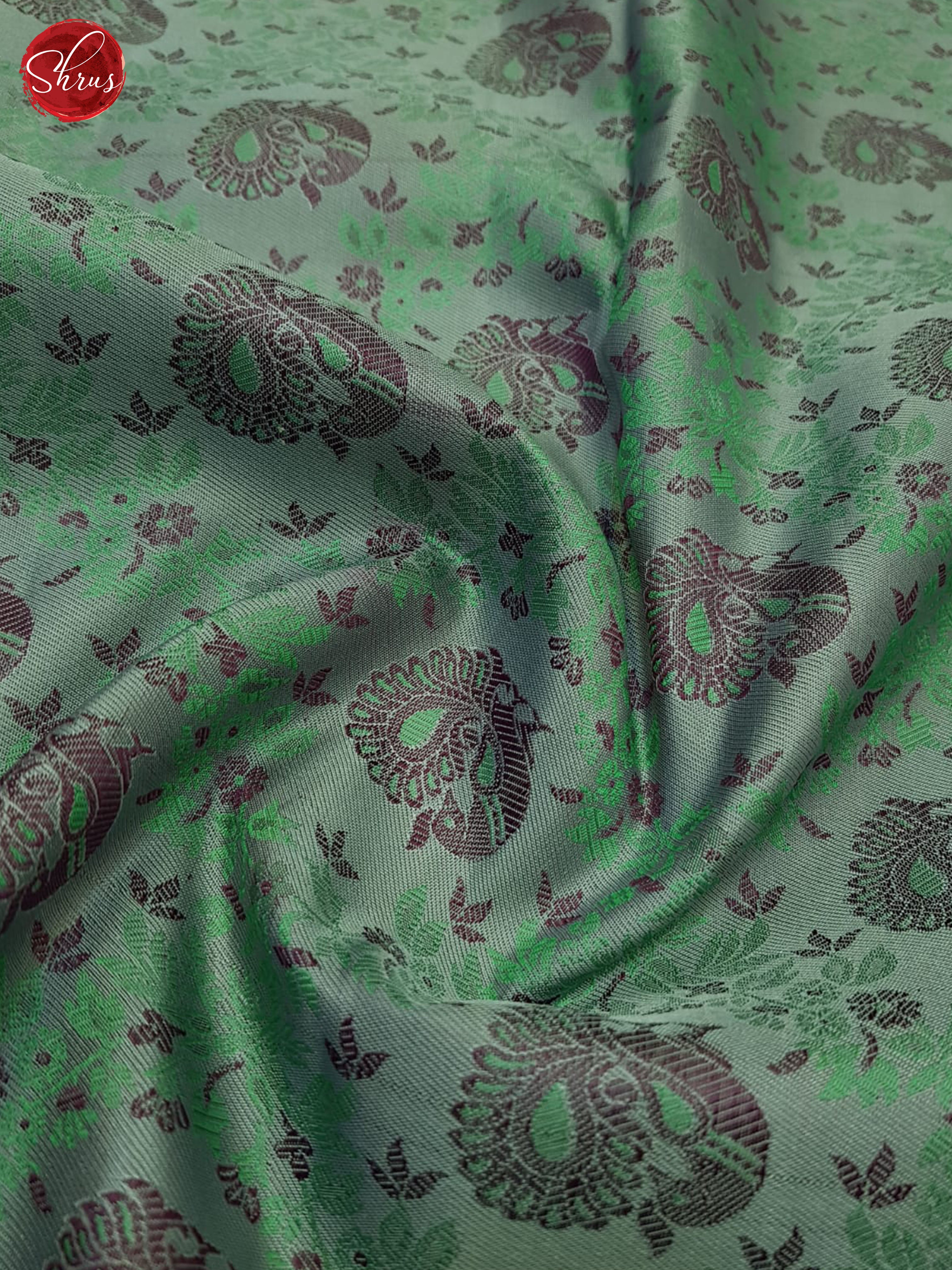 Bluish Green And Purple-Kanchipiram silk ssree - Shop on ShrusEternity.com
