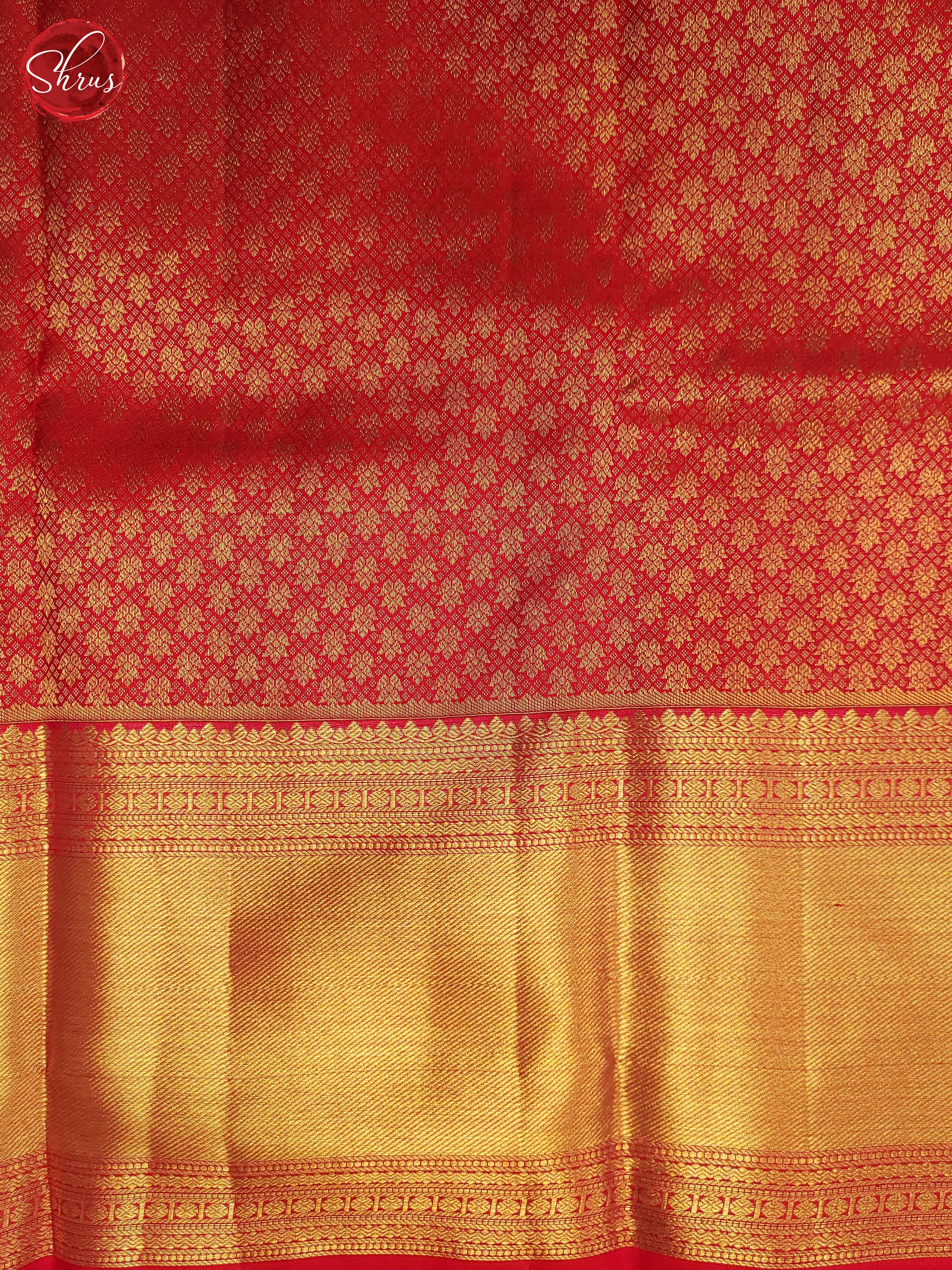 Yellow and Red-Kanchipuram silk saree - Shop on ShrusEternity.com