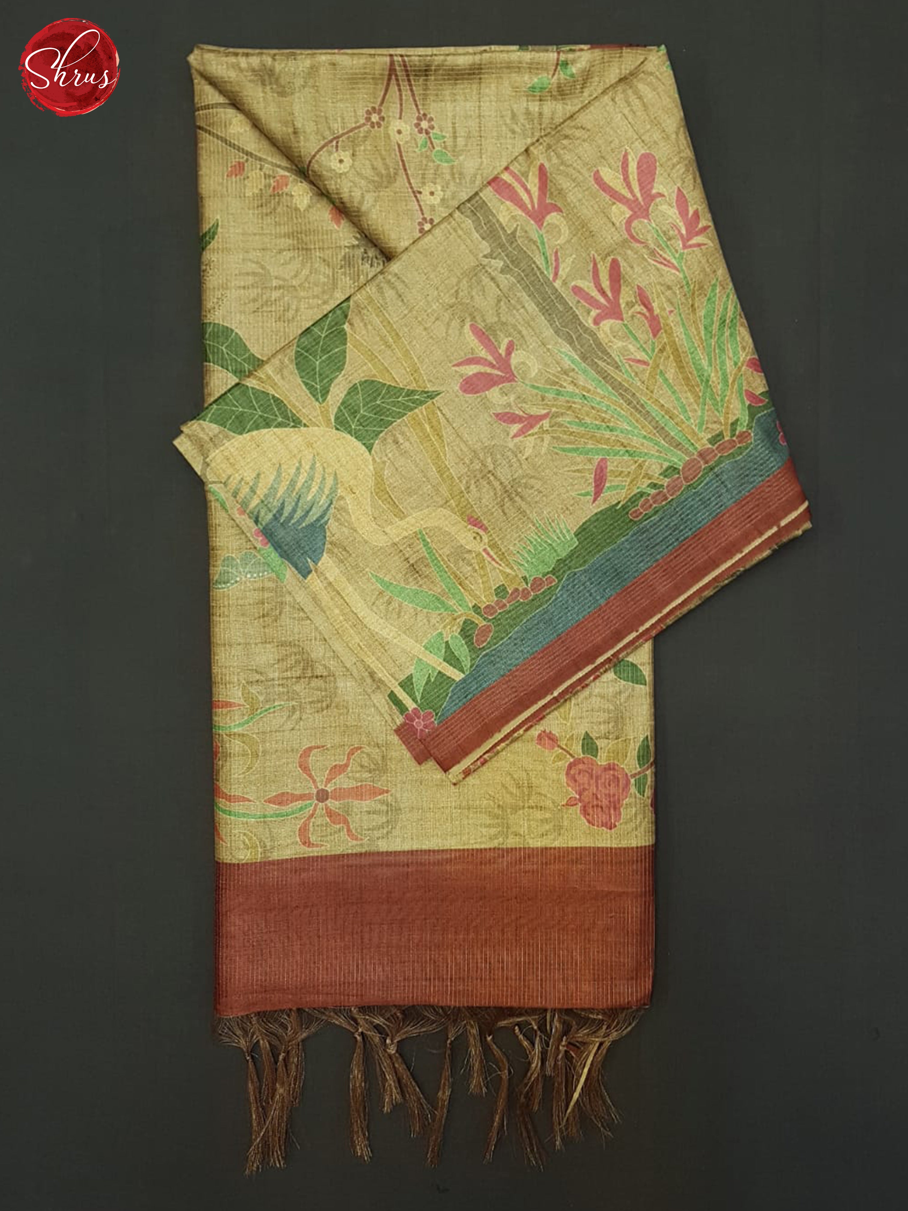 Beige & Brown- Semi Tussar Saree - Shop on ShrusEternity.com