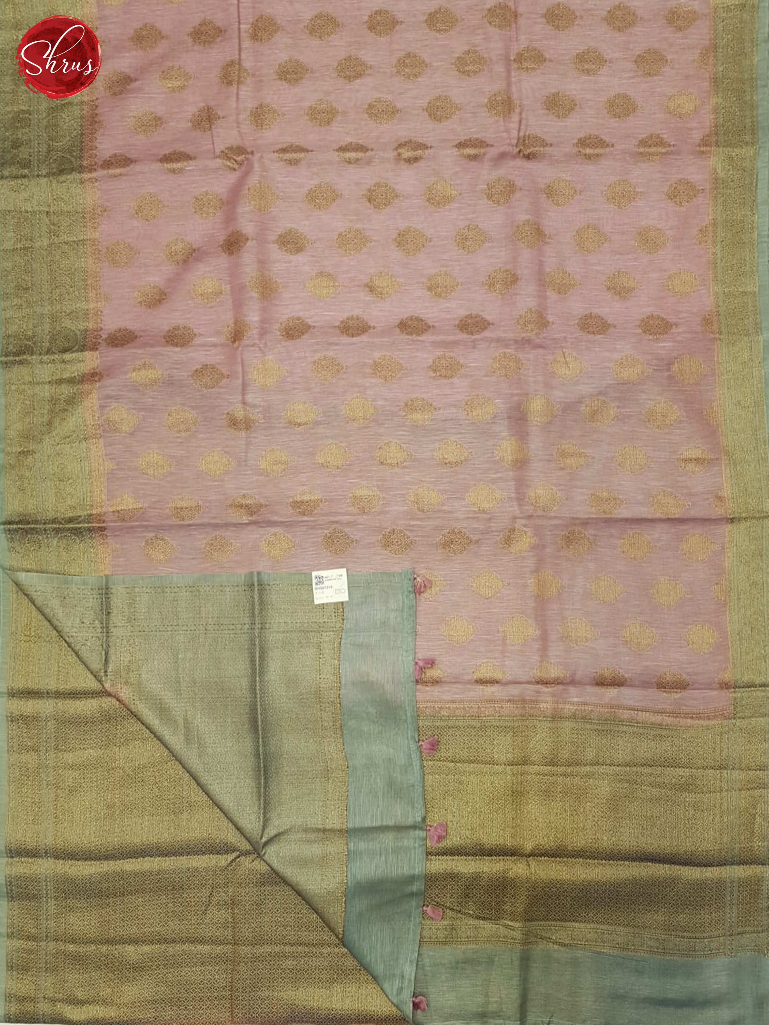 Pink & Grey- Muslin Silk Saree - Shop on ShrusEternity.com