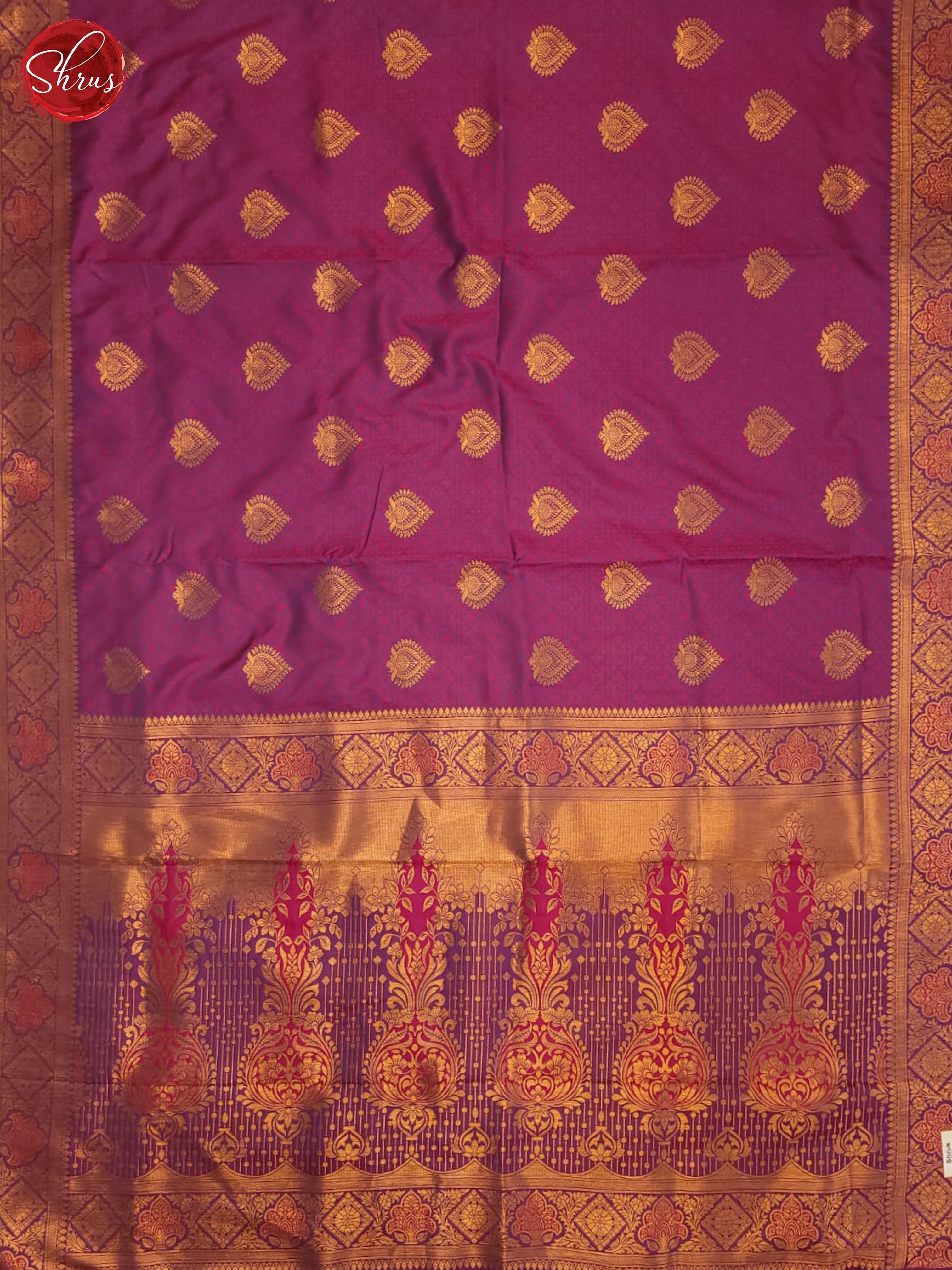 Pink(Single Tone) - Semi Kanchipuram Saree - Shop on ShrusEternity.com
