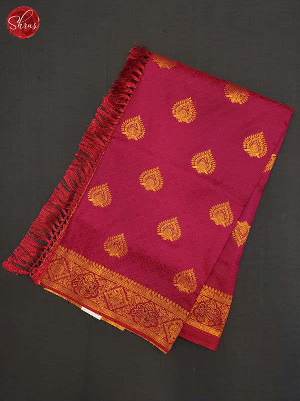 Reddish Pink(Single Tone) - Semi Kanchipuram Saree - Shop on ShrusEternity.com