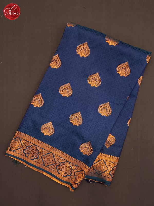 Blue(Single  Tone) - Semi Kanchipuram Saree - Shop on ShrusEternity.com