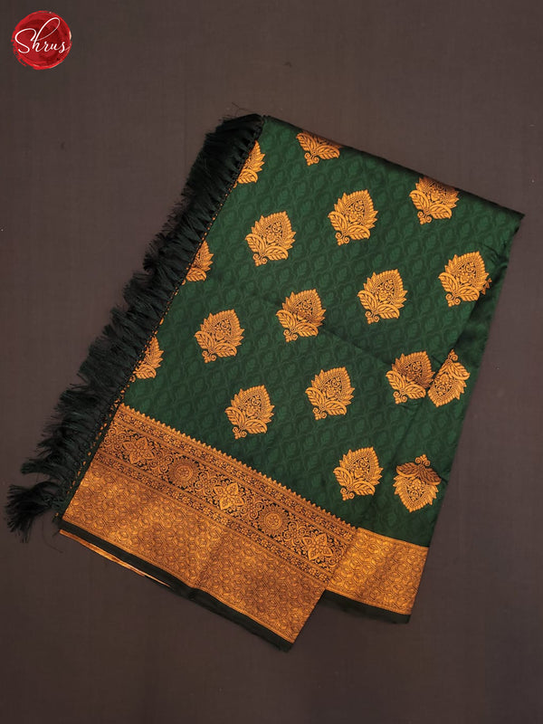 Green(Single Tone) - Semi Kanchipuram Saree - Shop on ShrusEternity.com