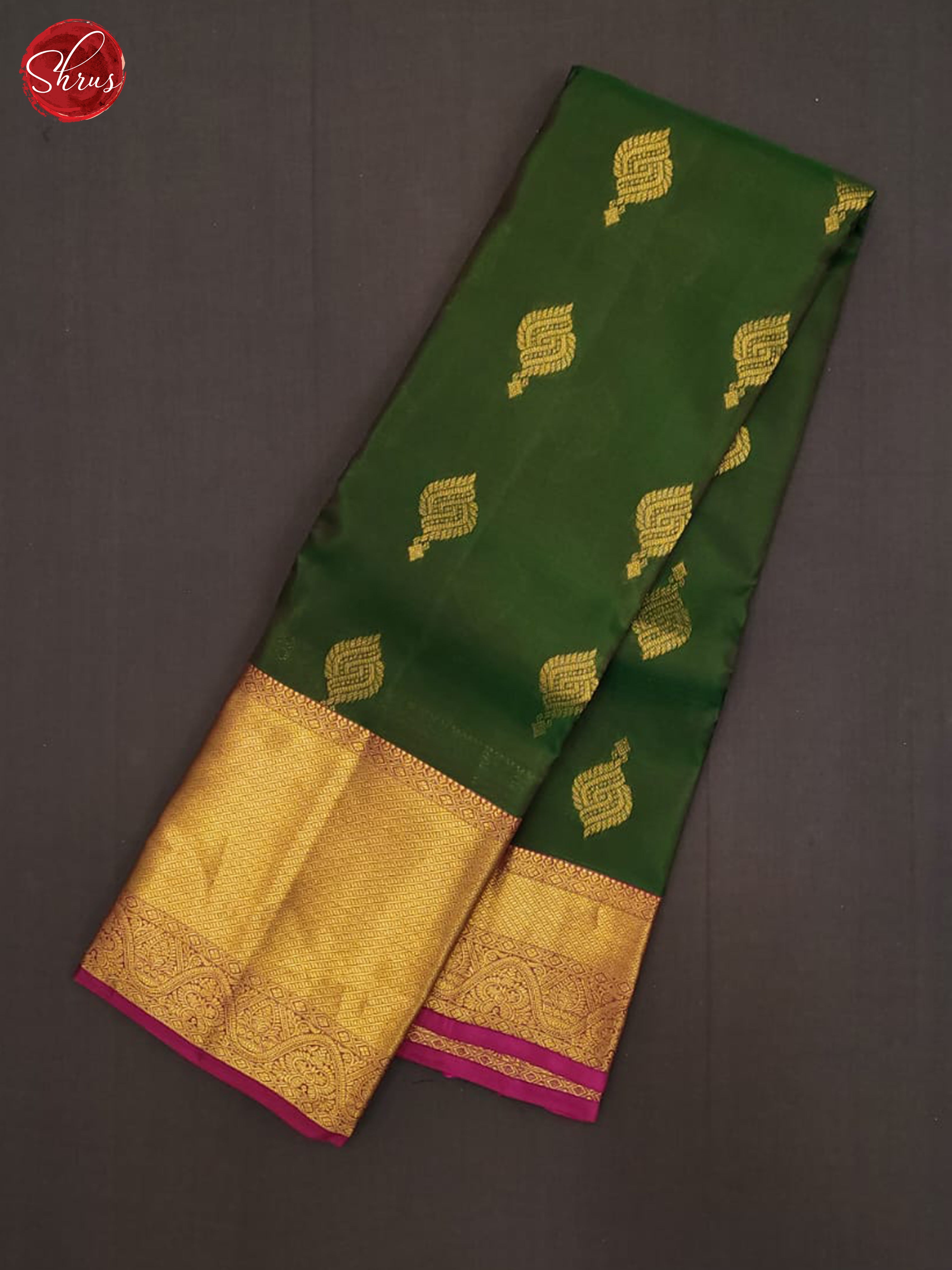 Green & Wine- Kanchipuram-halfpure Saree - Shop on ShrusEternity.com