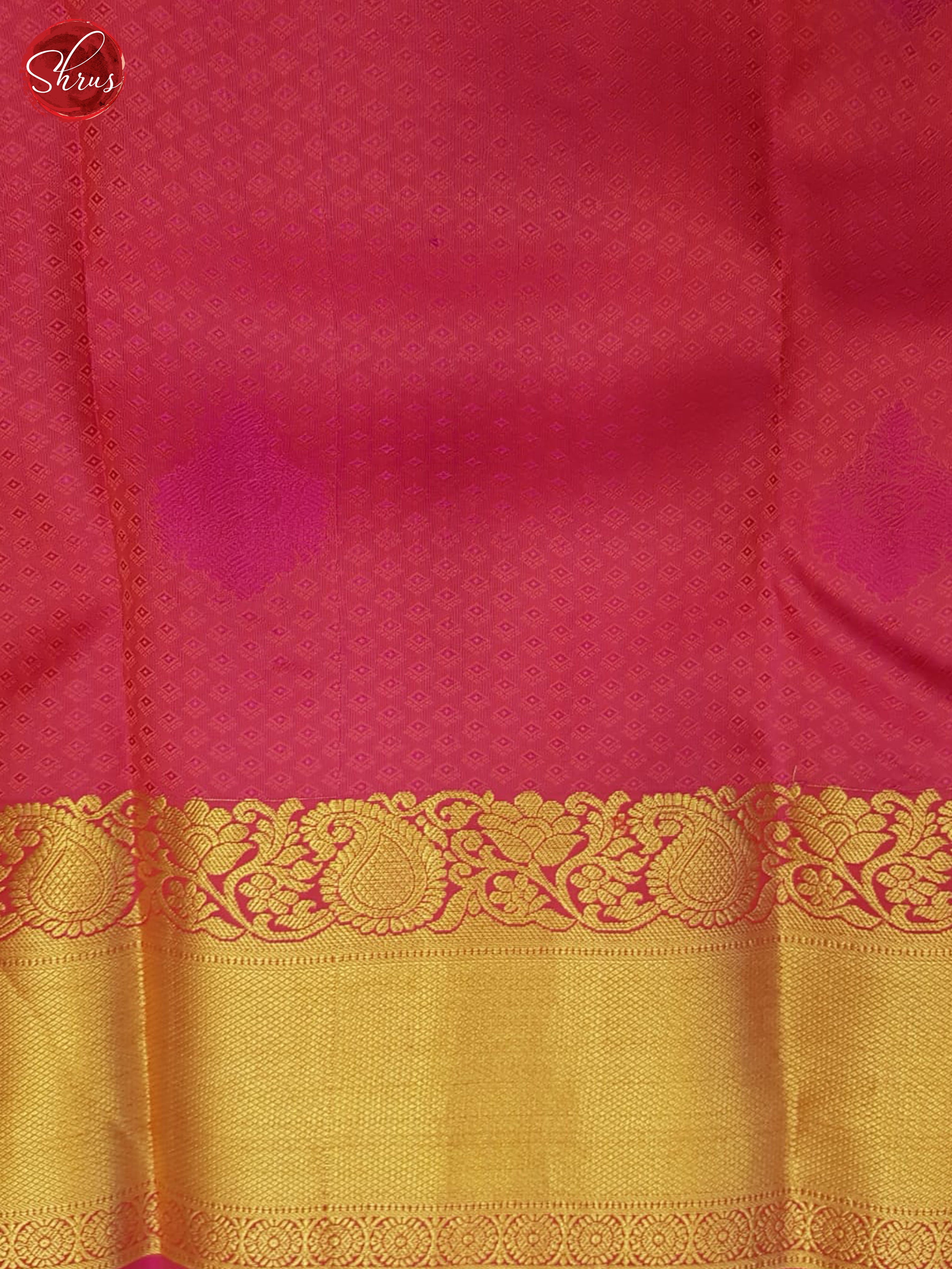 Orange And Pink- Kanchipuram half-pure silk Saree - Shop on ShrusEternity.com