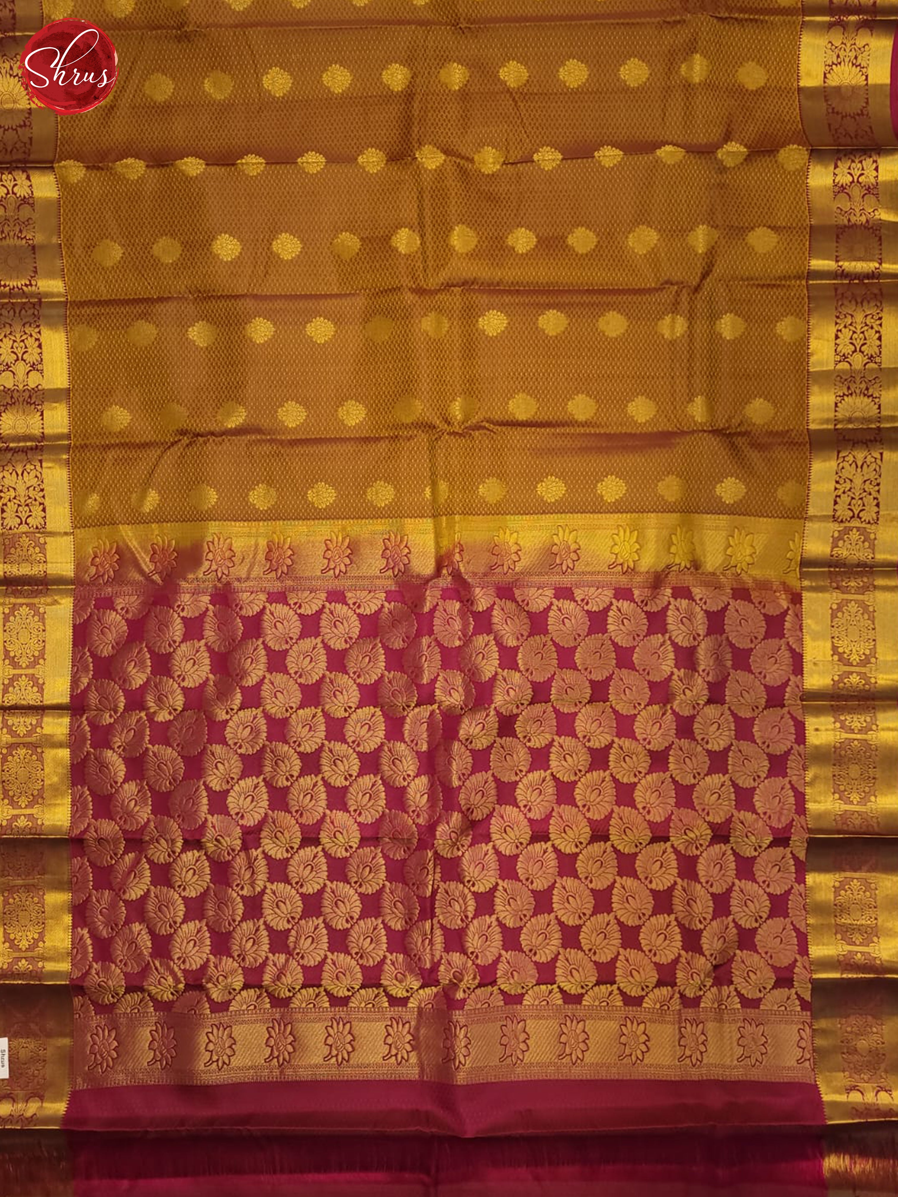 Mustard & Majenta - Kanchipuram-halfpure Saree - Shop on ShrusEternity.com