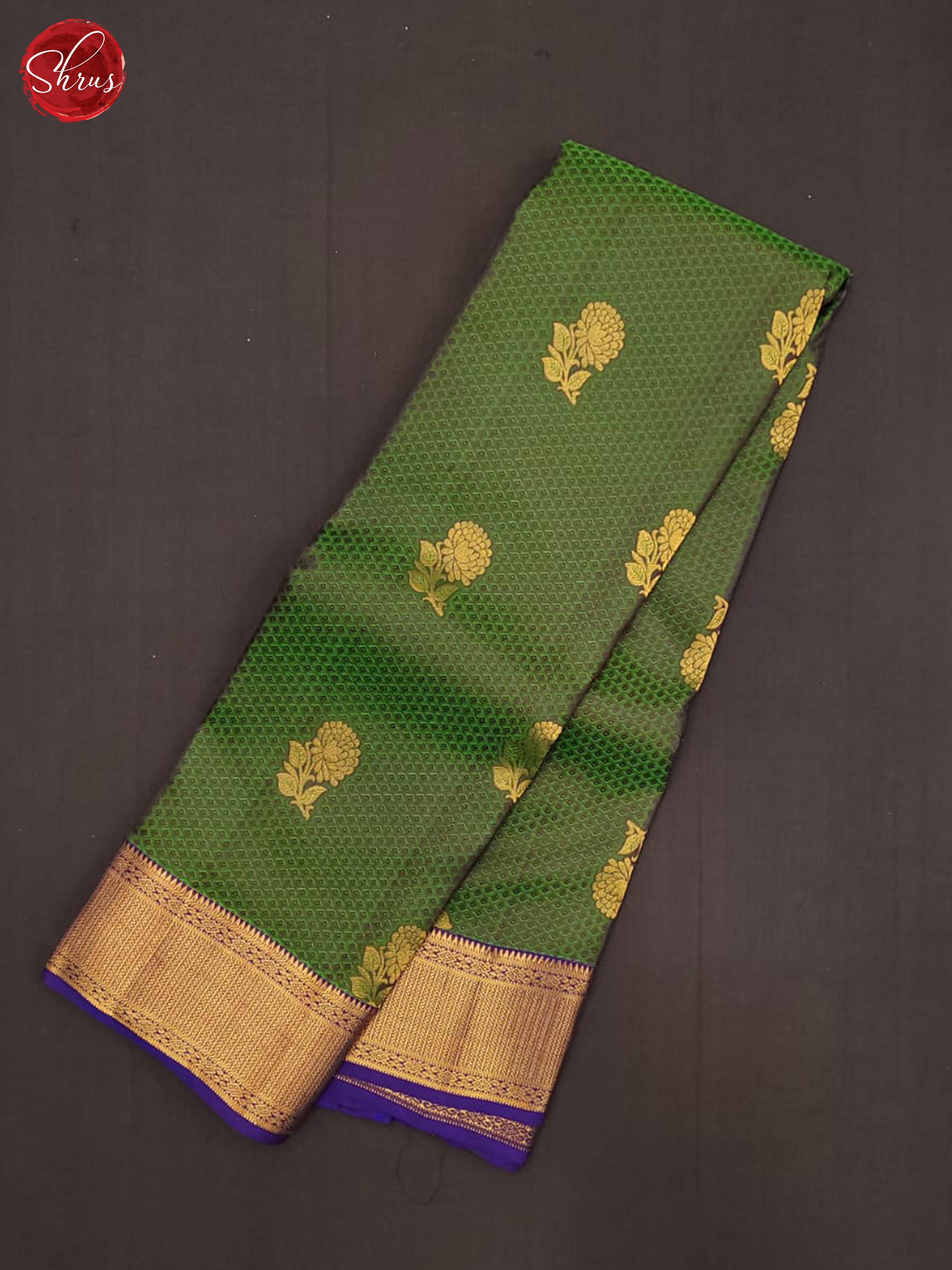 Green & Violet- Kanchipuram-halfpure Saree - Shop on ShrusEternity.com