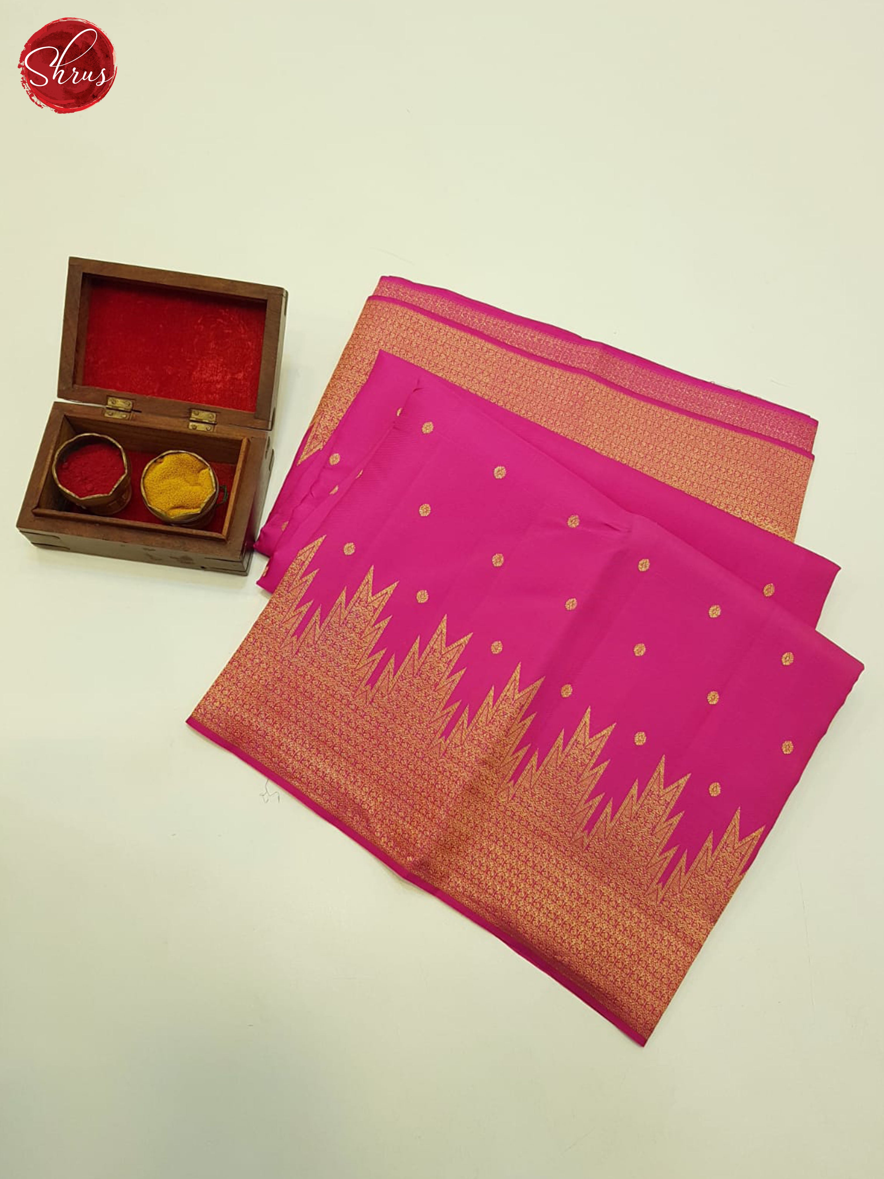 Pink(Single tone)-Kanchipuram Silk Saree - Shop on ShrusEternity.com