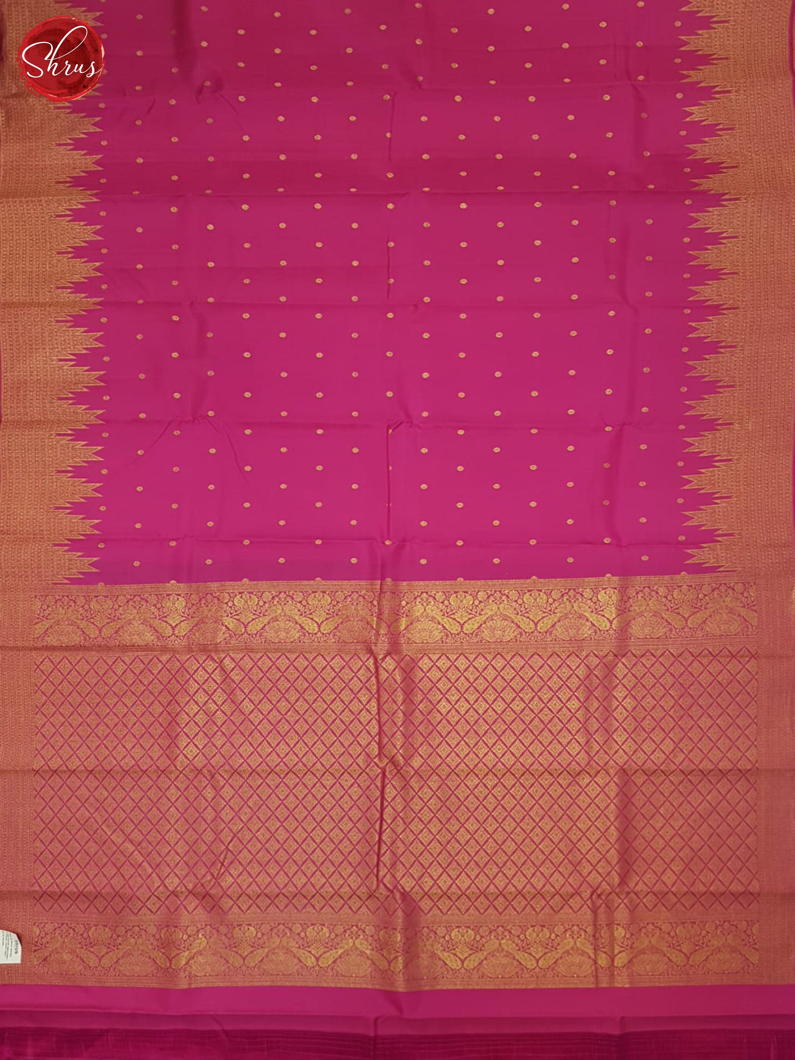 Pink(Single tone)-Kanchipuram Silk Saree - Shop on ShrusEternity.com