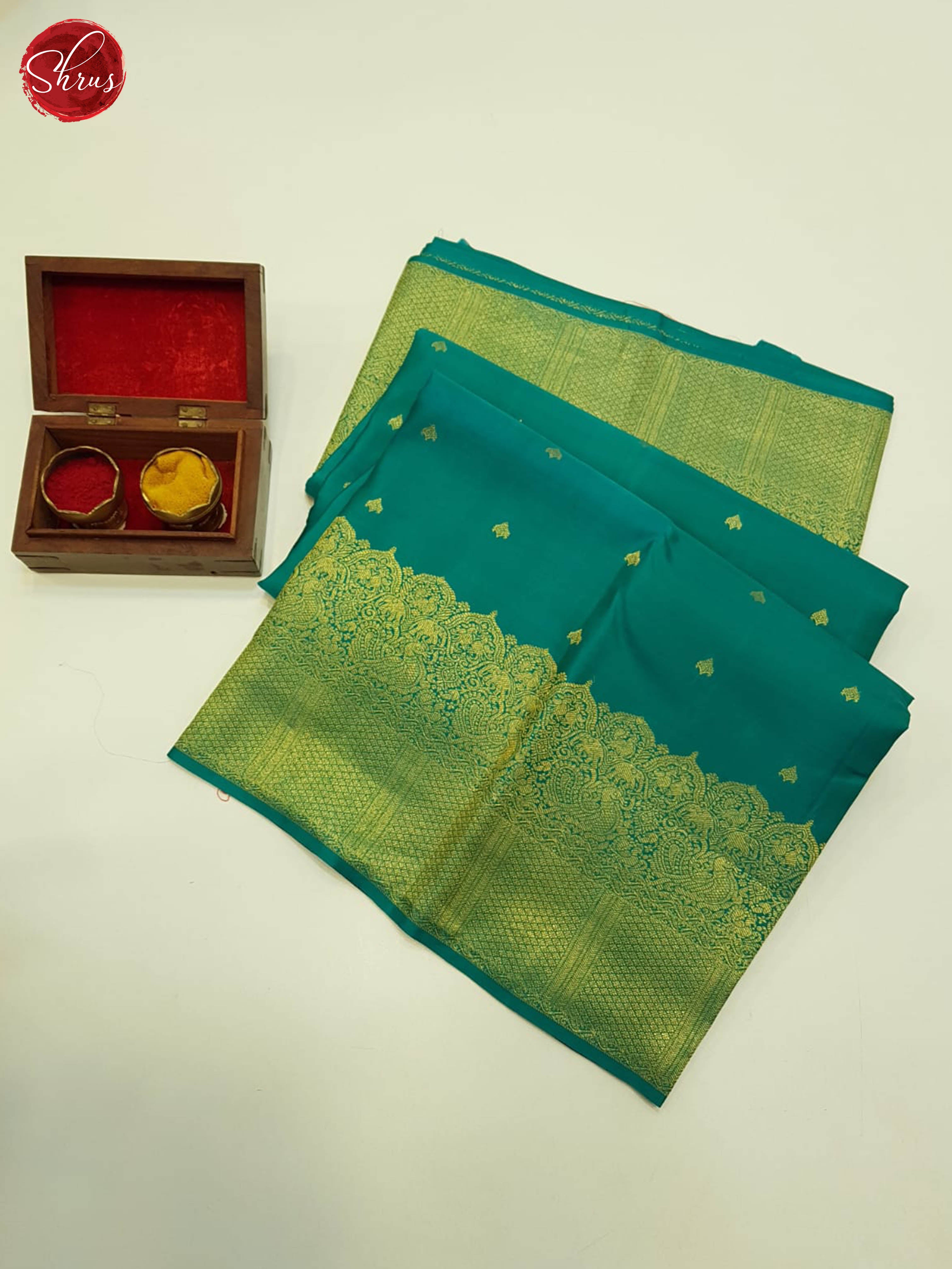 Green(Single tone)-Kanchipuram Silk saree - Shop on ShrusEternity.com