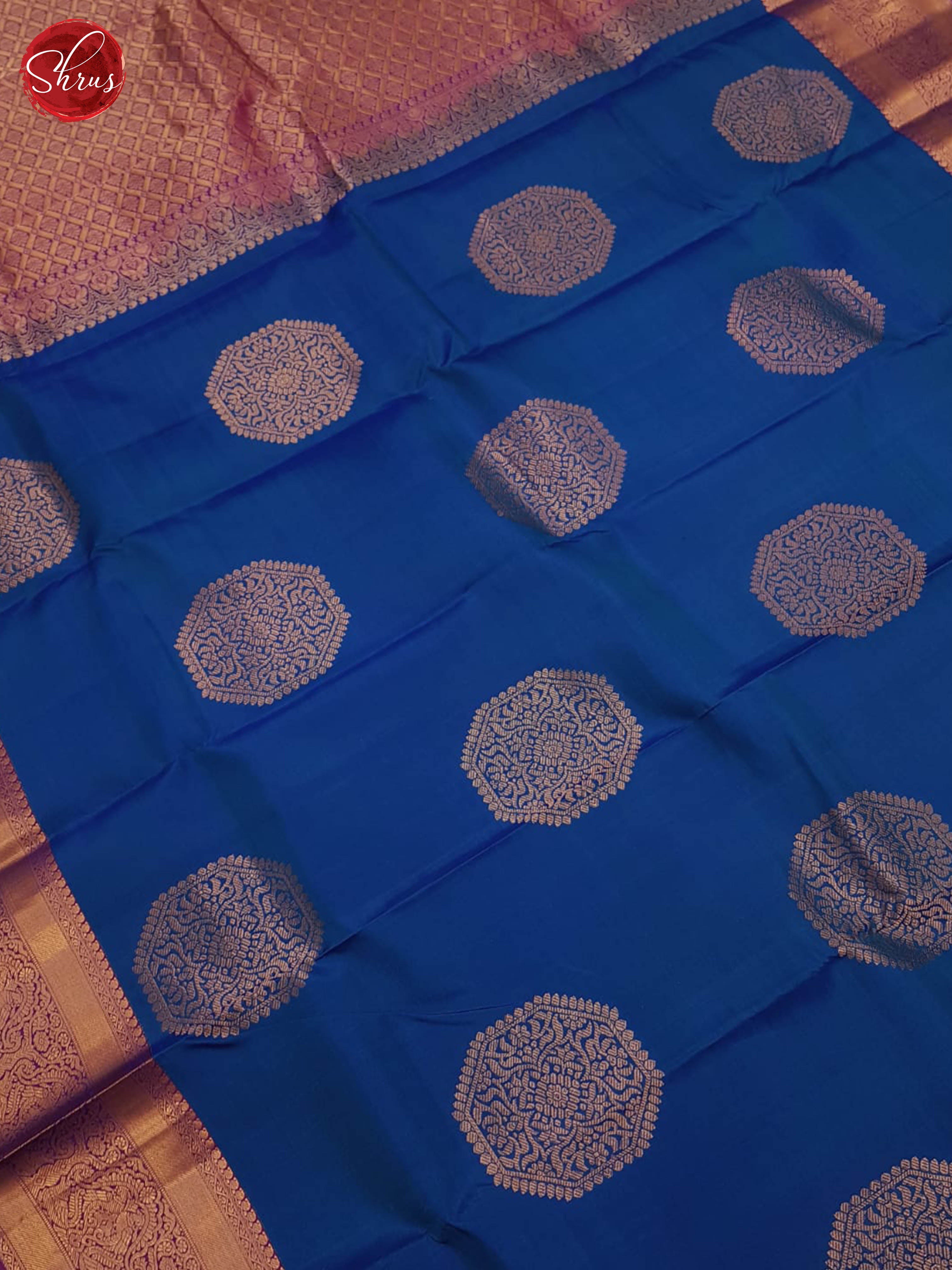 Blue And Purple-Kanchipuram Silk saree - Shop on ShrusEternity.com