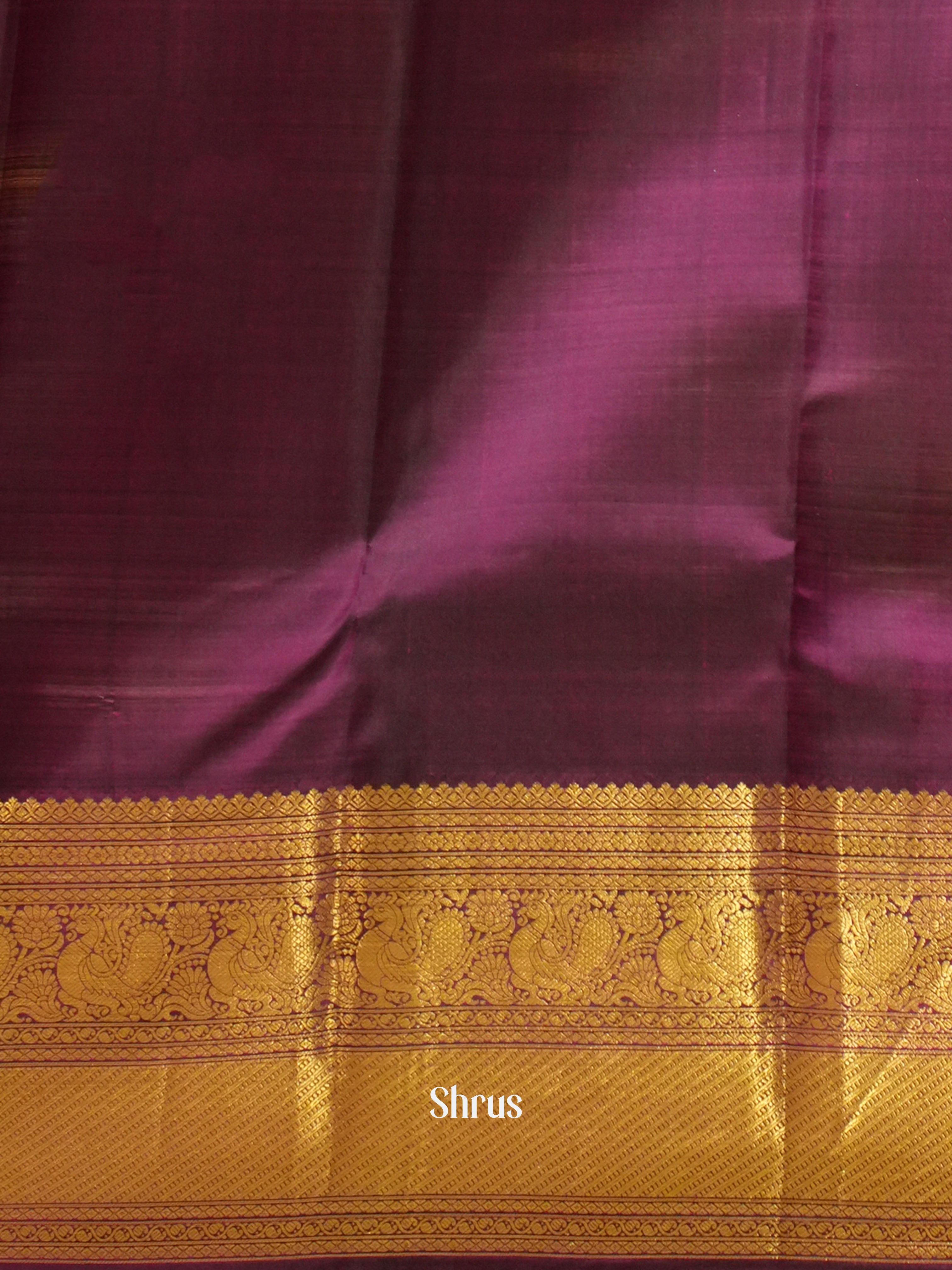 Green And Wine - Korvai Kanchipuram Silk Saree