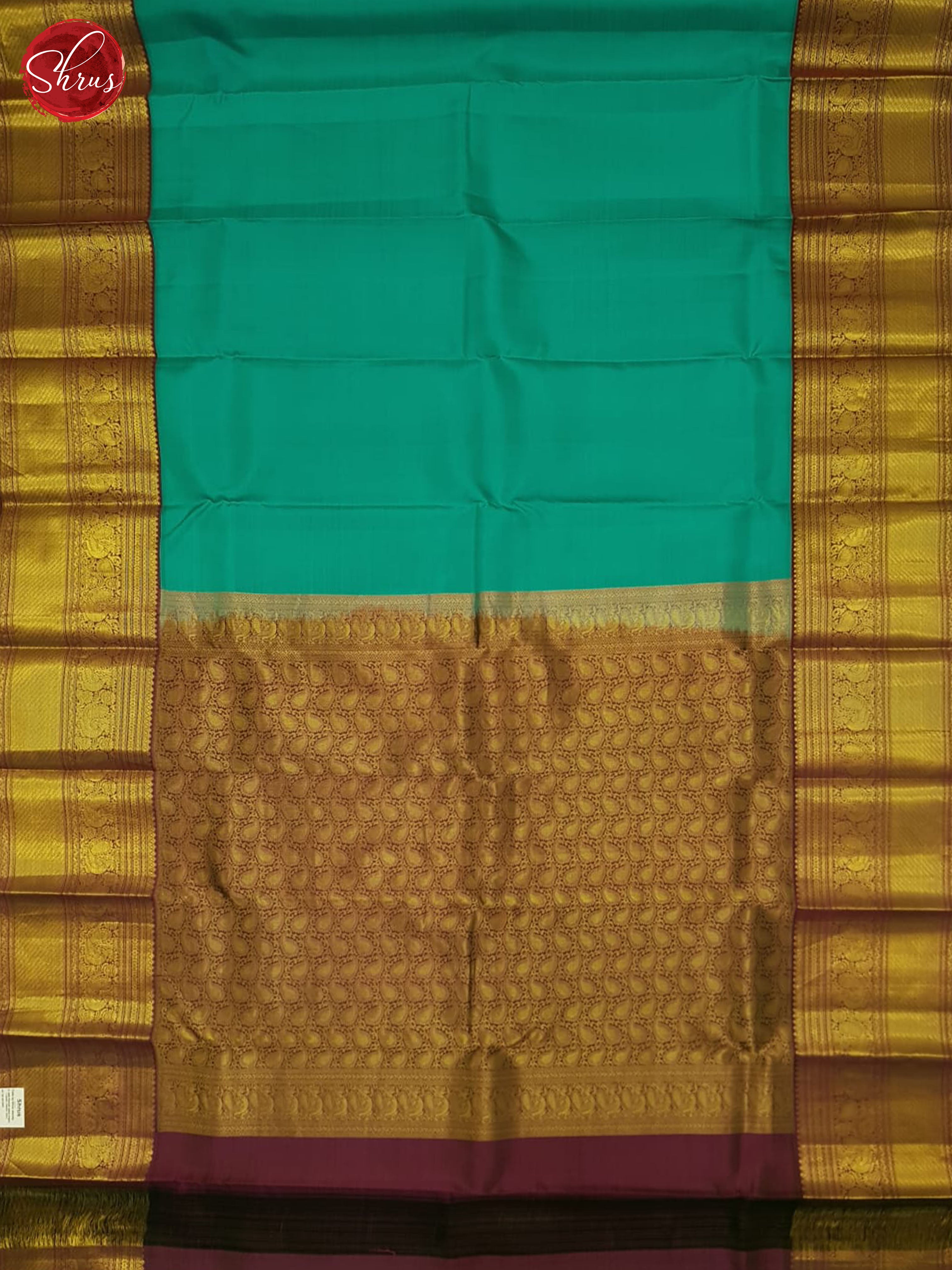 Green And Wine-Kanchipuram Silk Saree - Shop on ShrusEternity.com