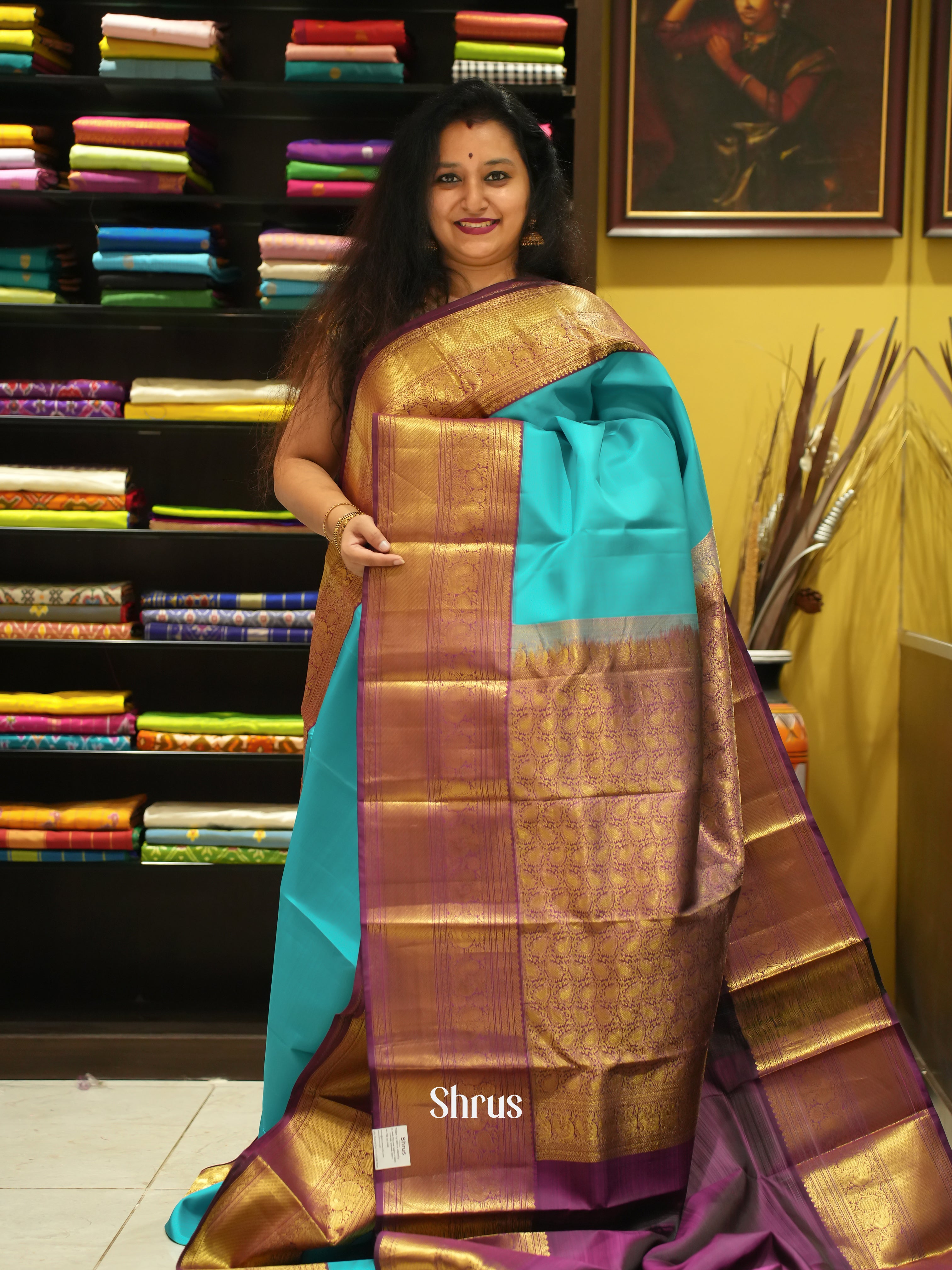 Green And Wine - Korvai Kanchipuram Silk Saree