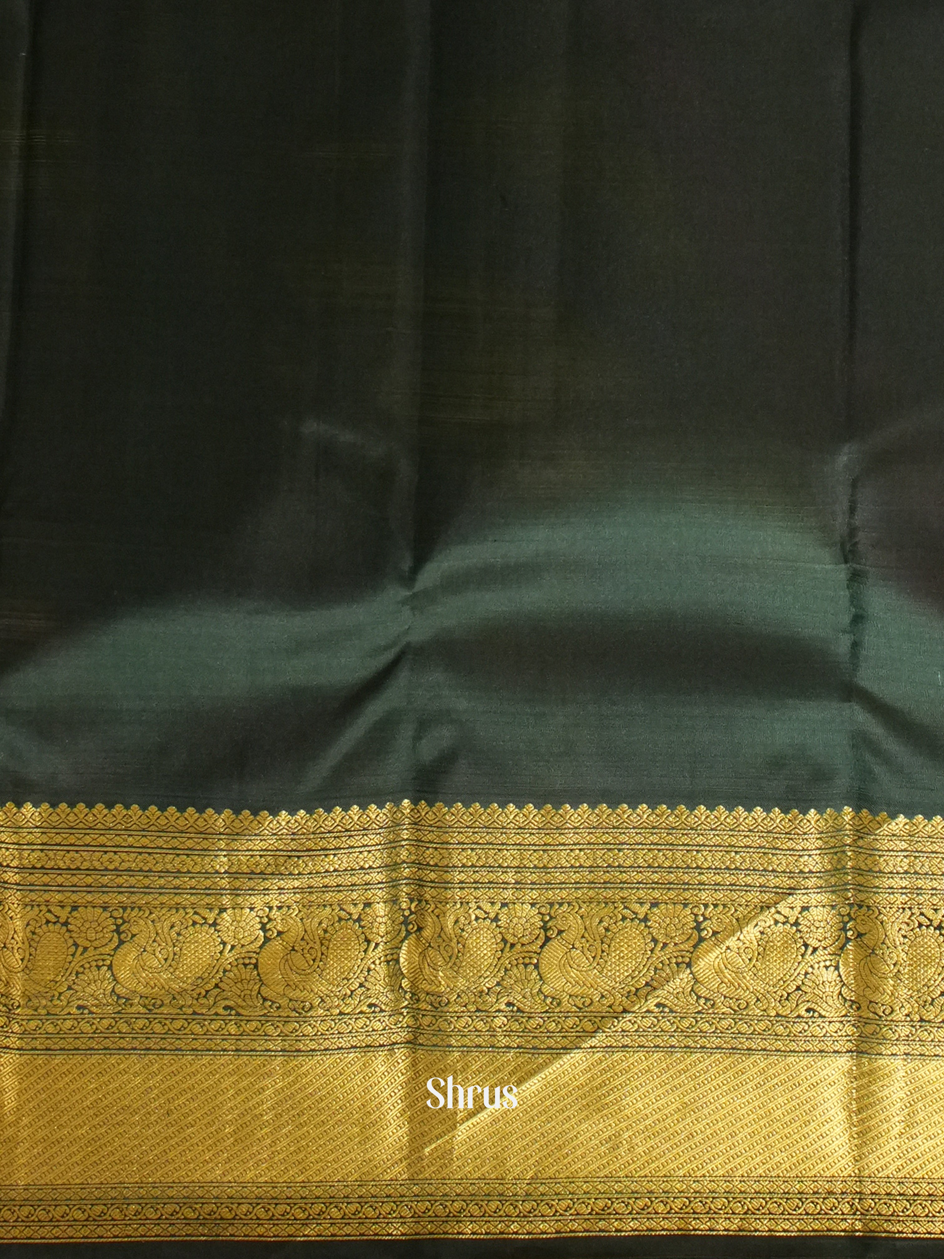 pink and Bottle Green - Korvai Kanchipuram silk saree