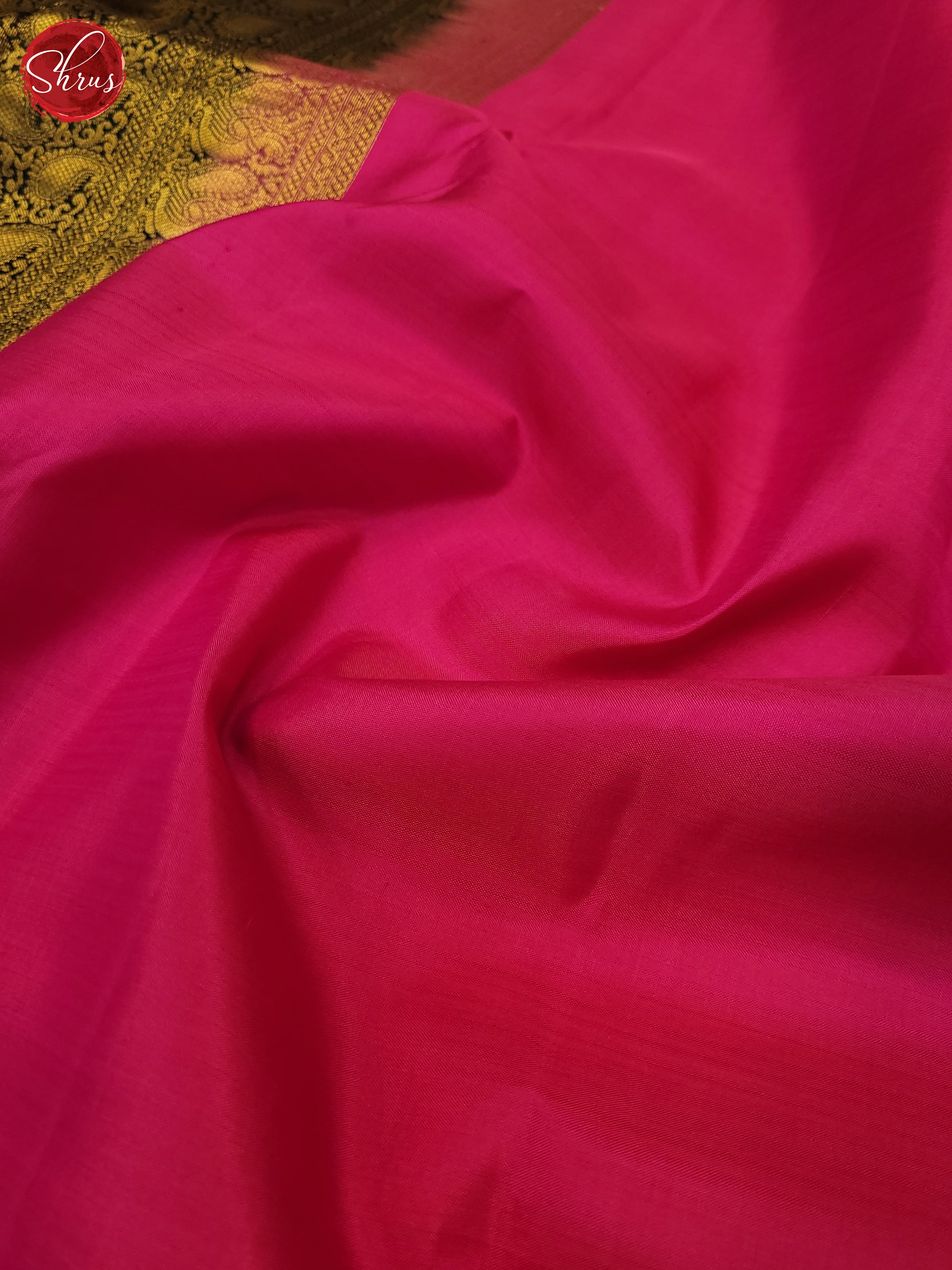 pink and Bottle Green-Kanchipuram silk saree - Shop on ShrusEternity.com