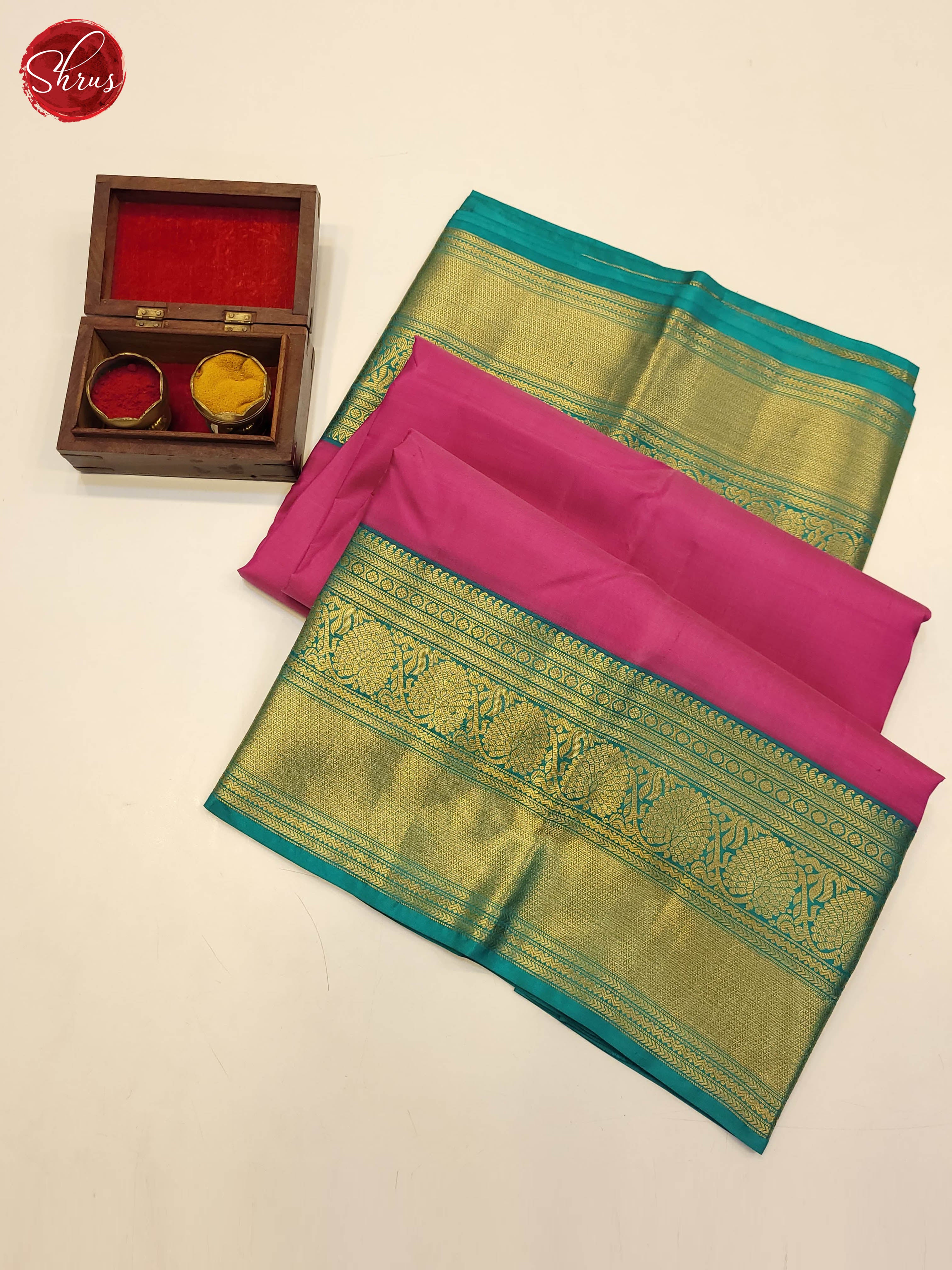 pink and Blue-Kanchipuram Silk Saree - Shop on ShrusEternity.com