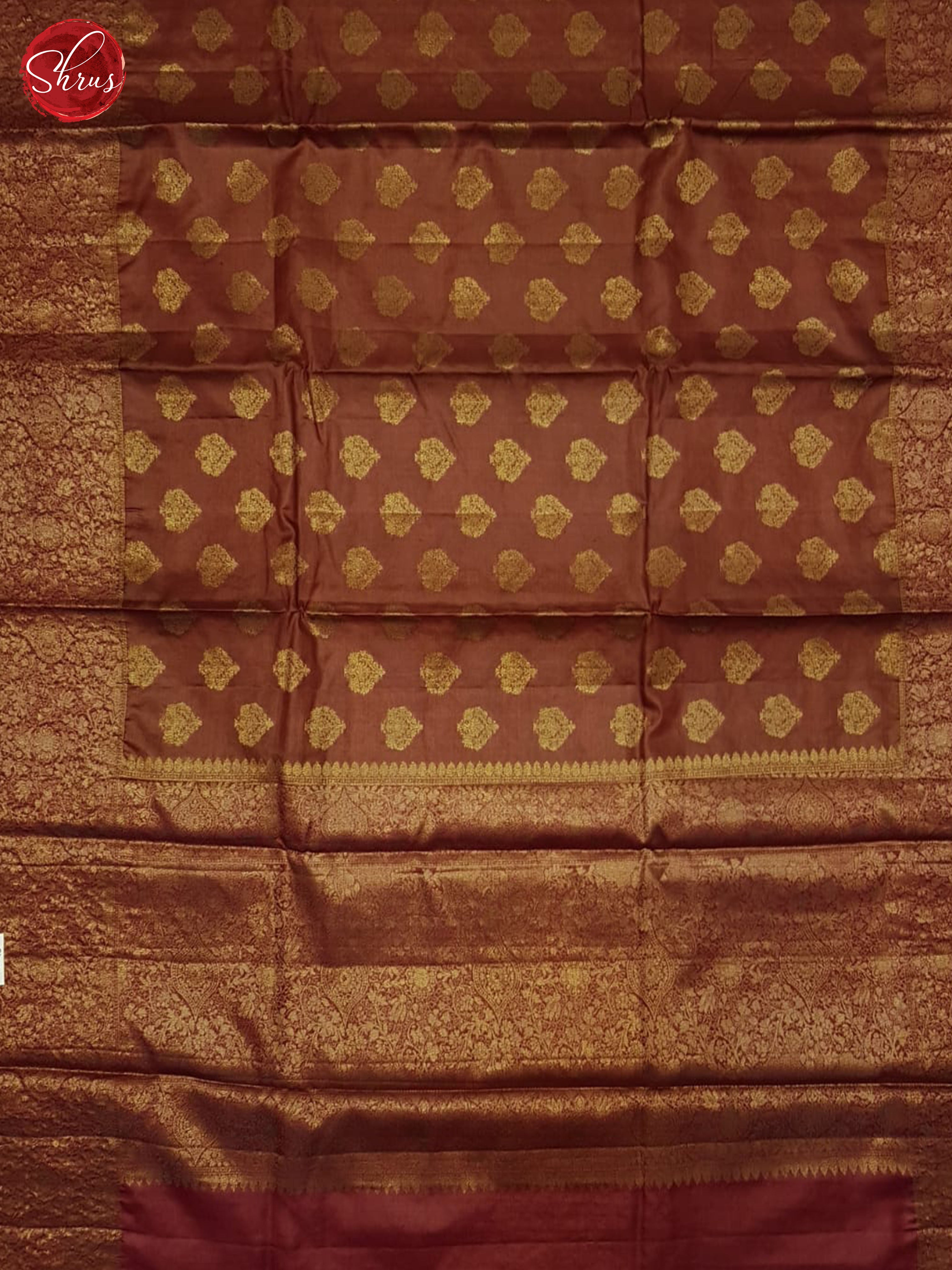 Brown & Red - Tussar Saree - Shop on ShrusEternity.com