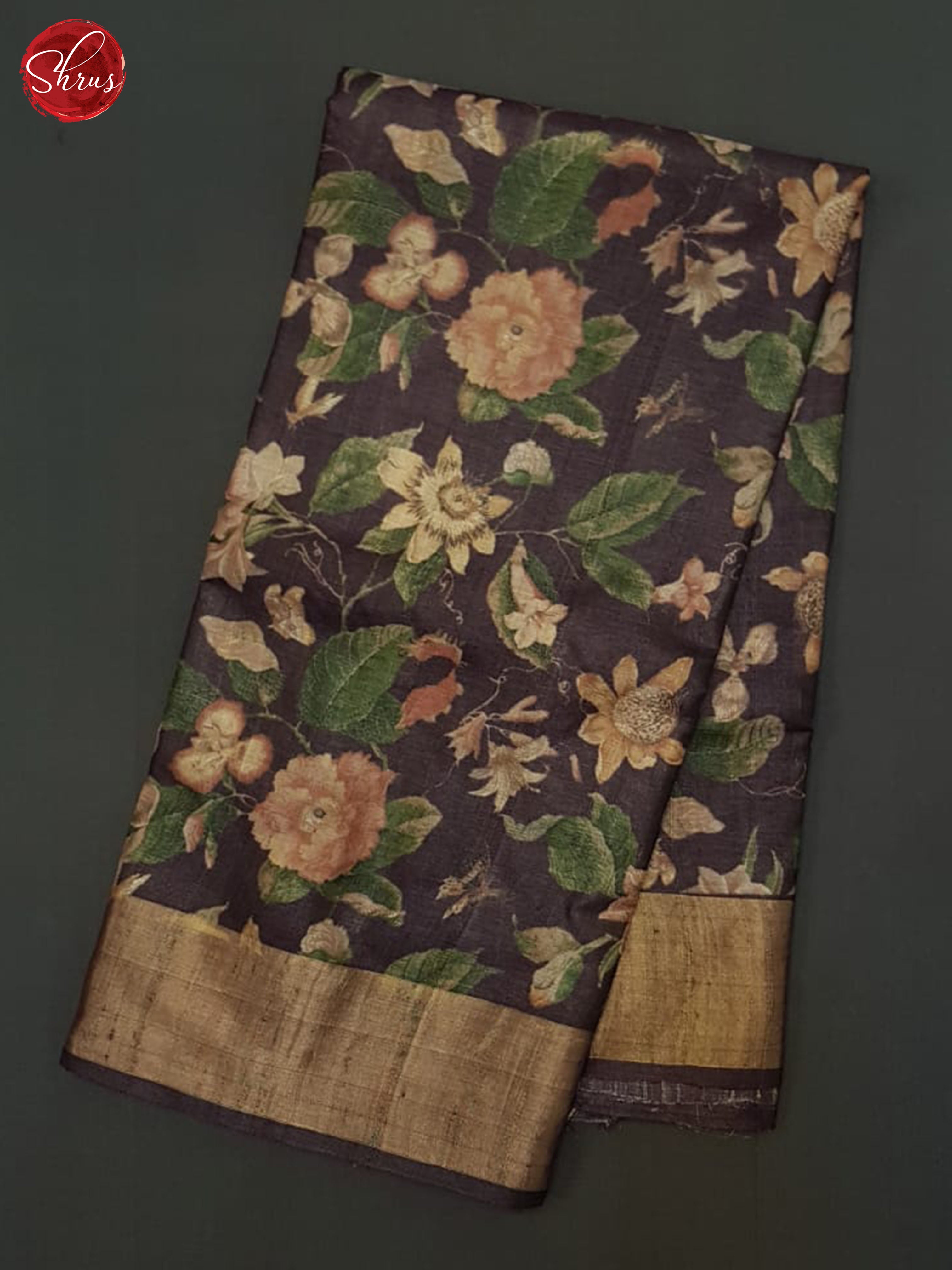 Brown(Single Tone) - Tussar Saree - Shop on ShrusEternity.com