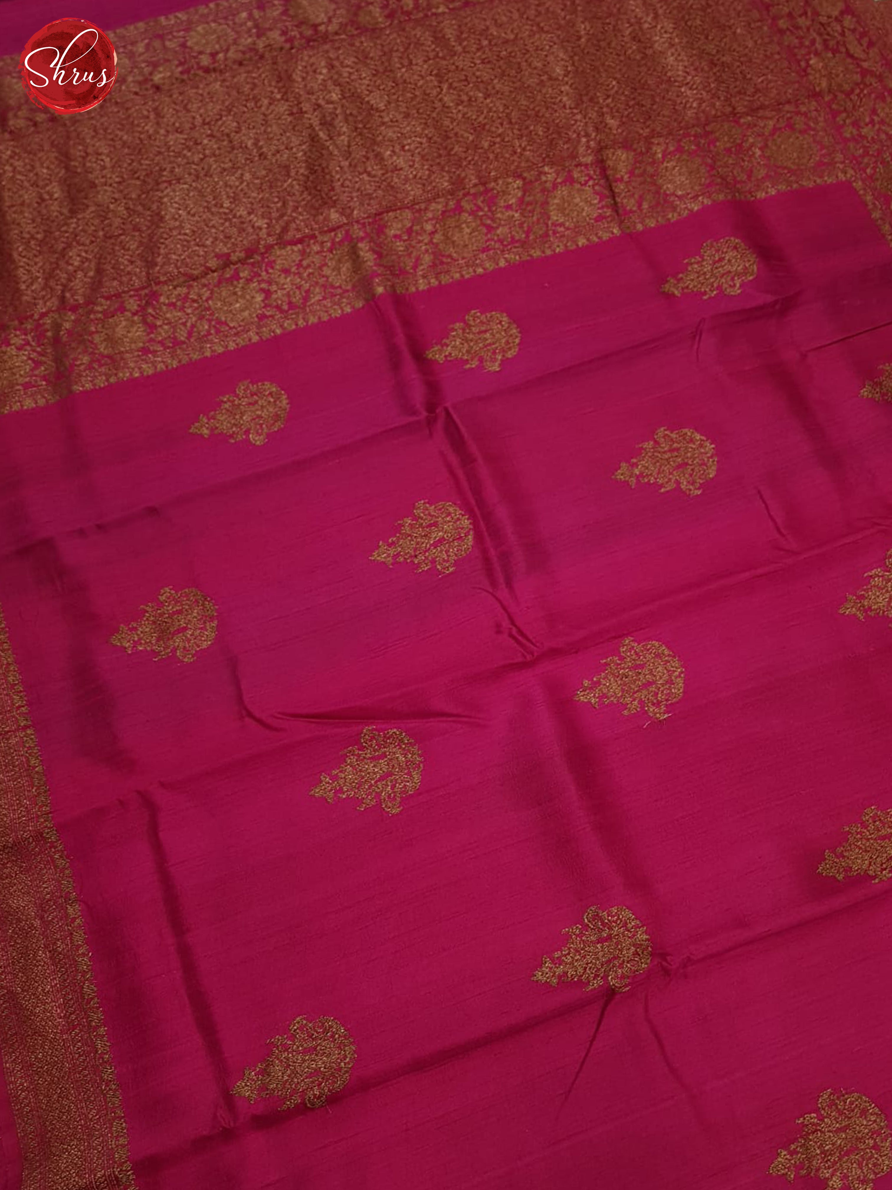 Pink & Blue - Dupion Saree - Shop on ShrusEternity.com