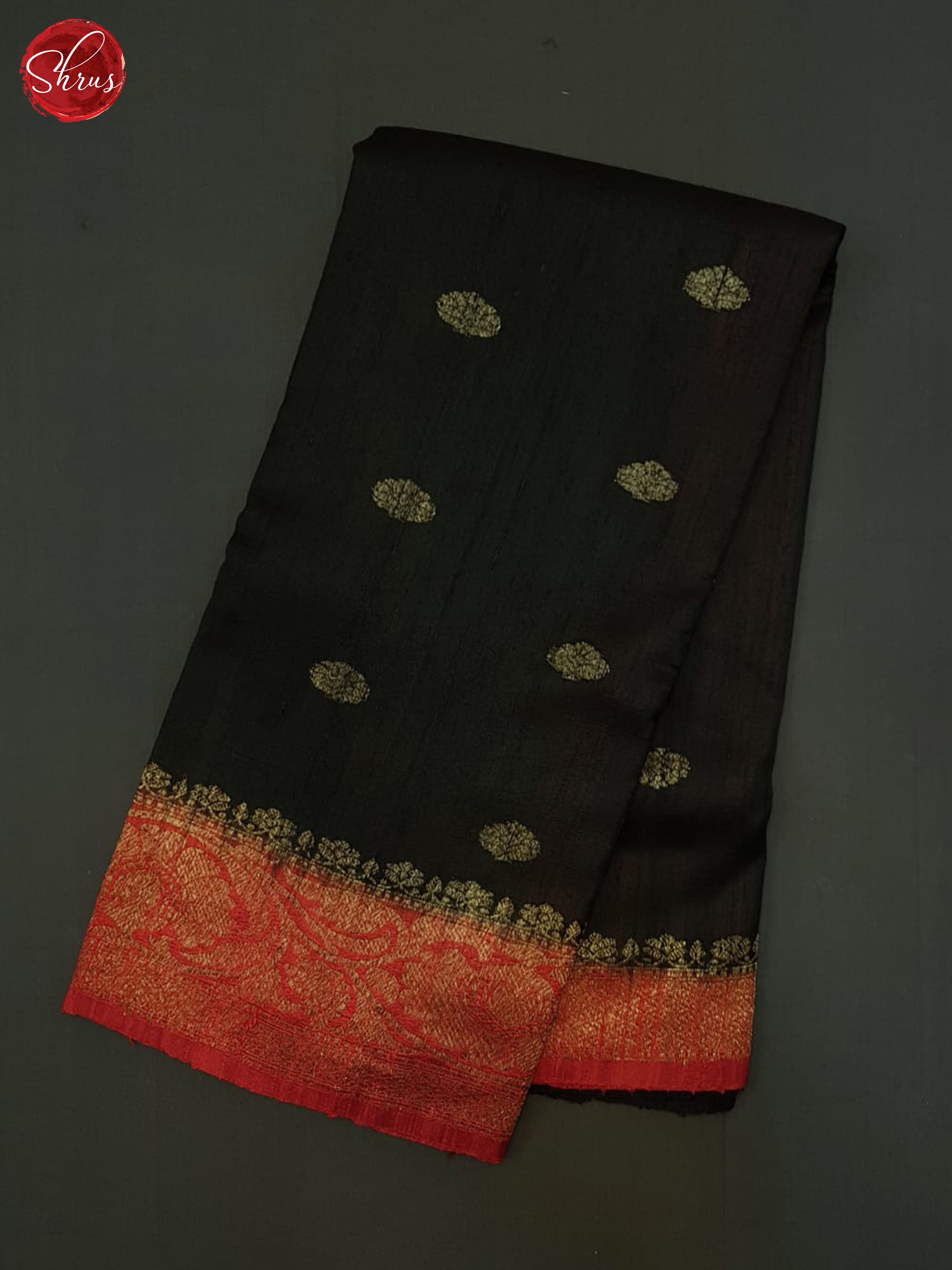 Black & Red - Dupion  Saree - Shop on ShrusEternity.com