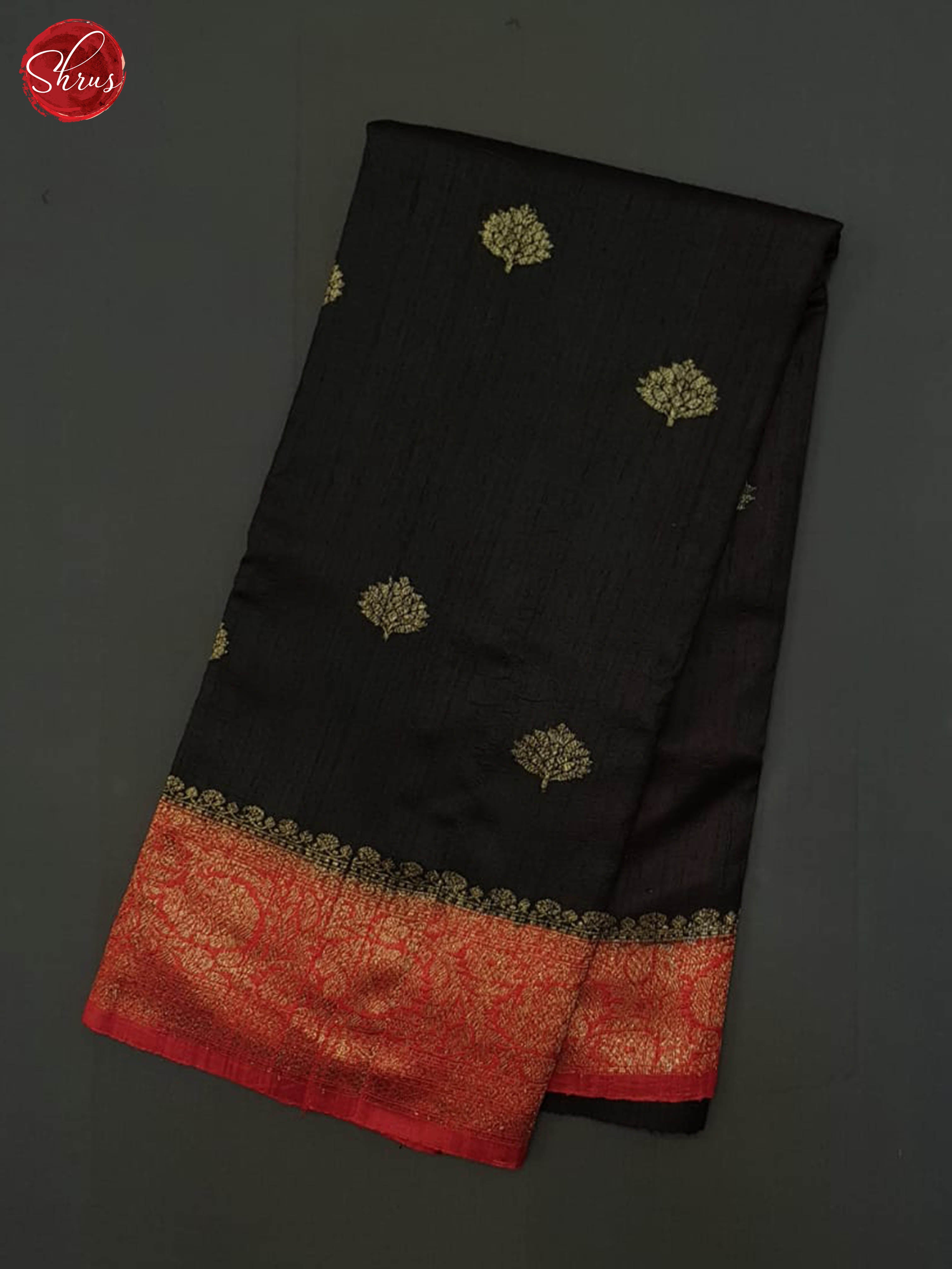 Black And Red- Dupion Silk Saree - Shop on ShrusEternity.com