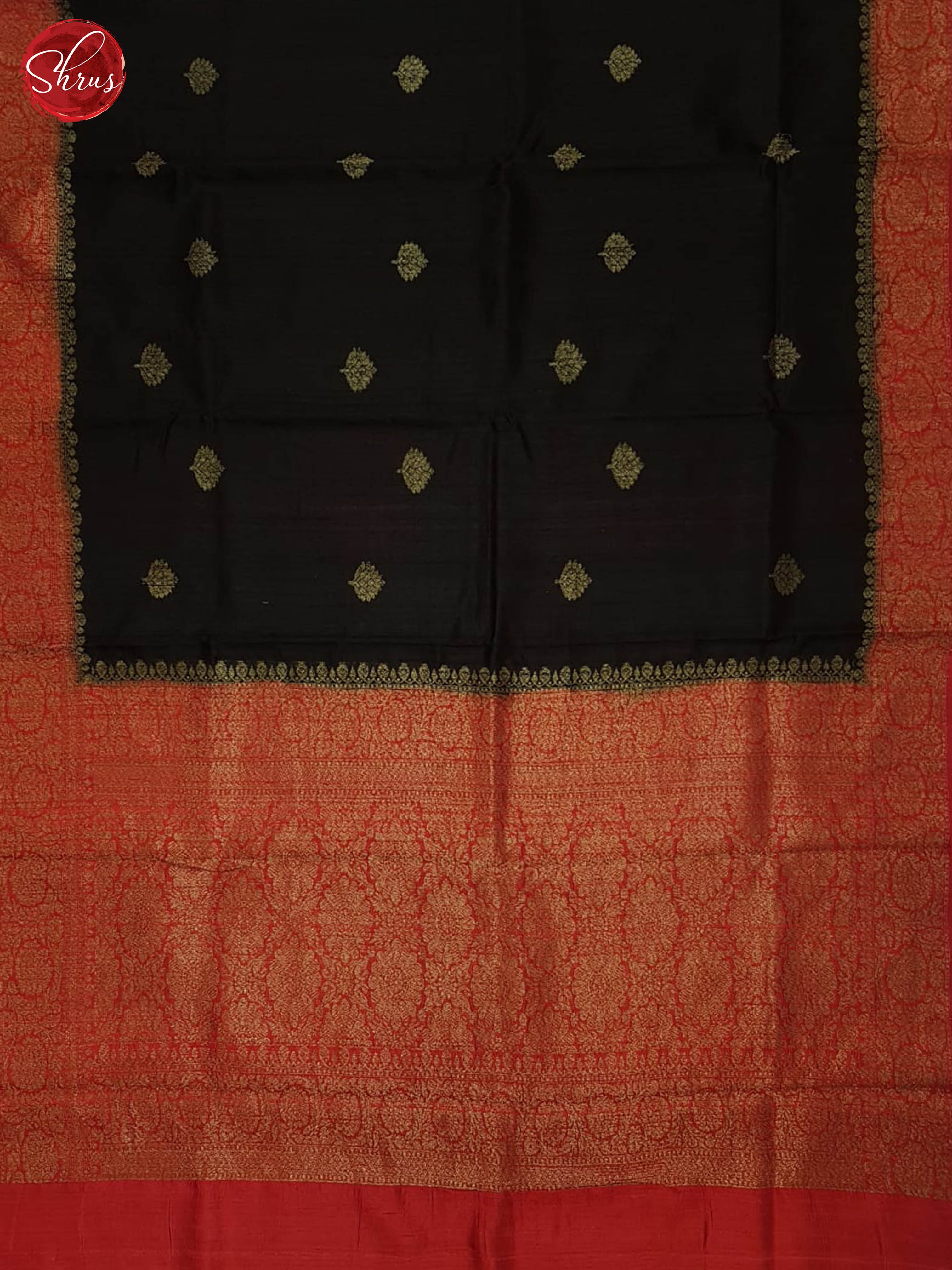 Black And Red- Dupion Silk Saree - Shop on ShrusEternity.com