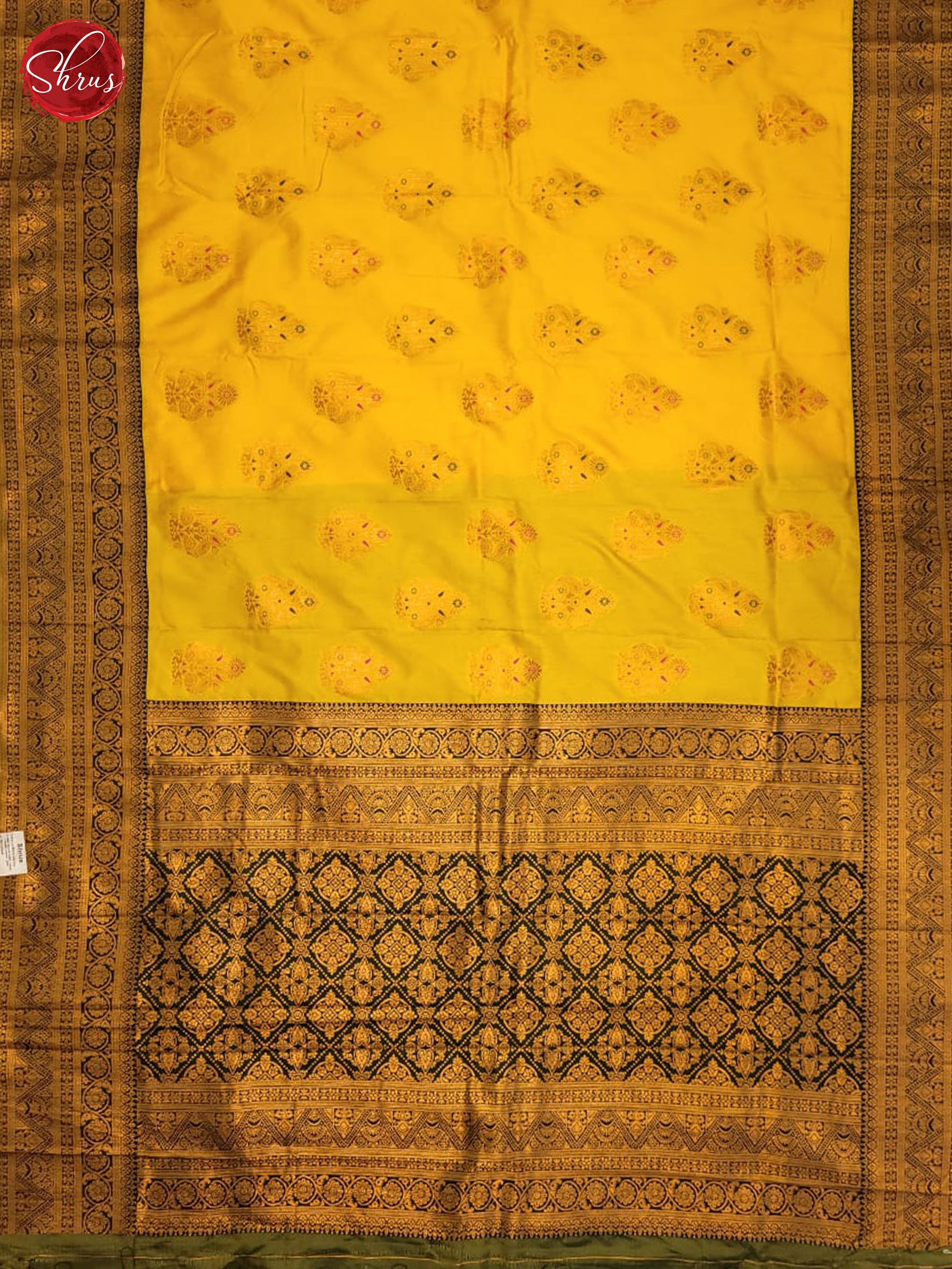Yellow & Green- Semi Softsilk Saree - Shop on ShrusEternity.com