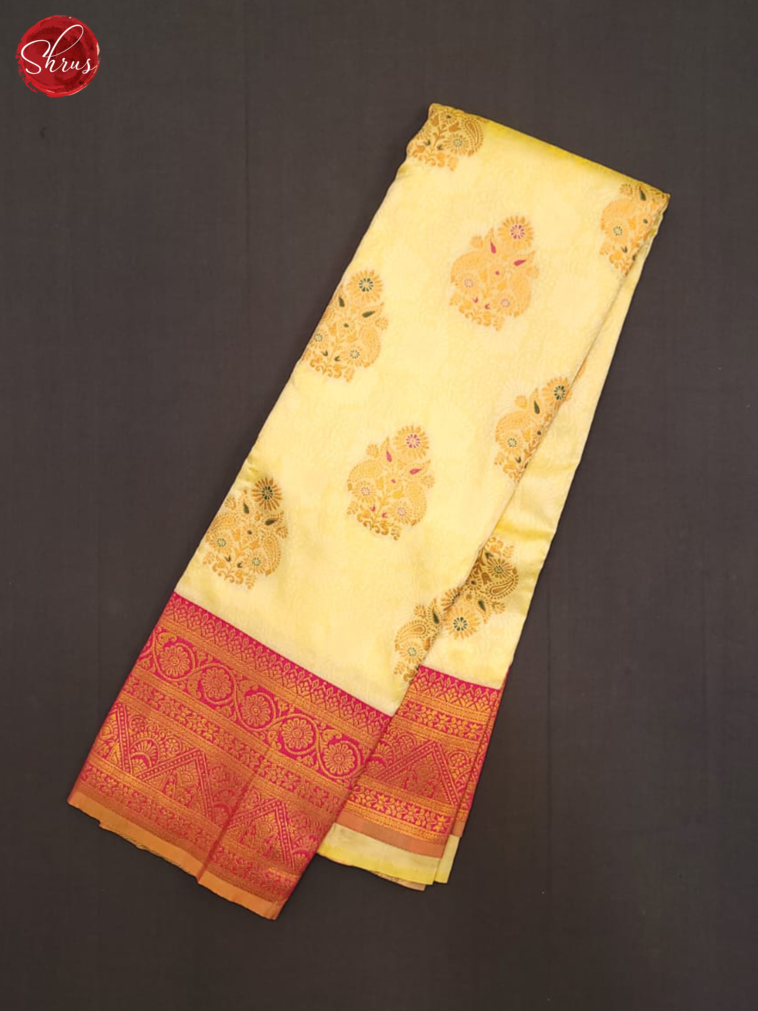 Yellow & Pink - Semi Softsilk Saree - Shop on ShrusEternity.com