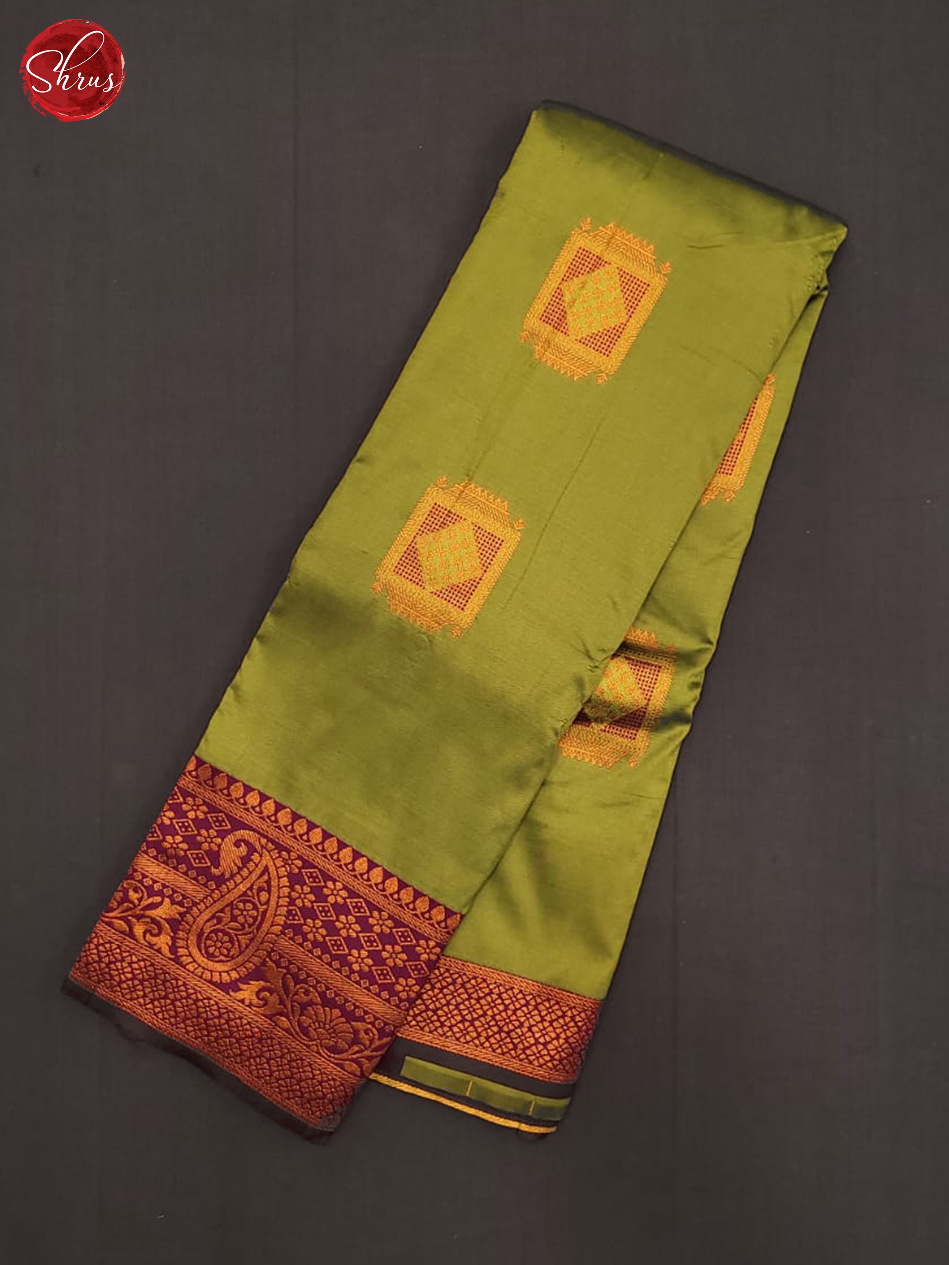 Green & Wine- Semi Softsilk Saree - Shop on ShrusEternity.com