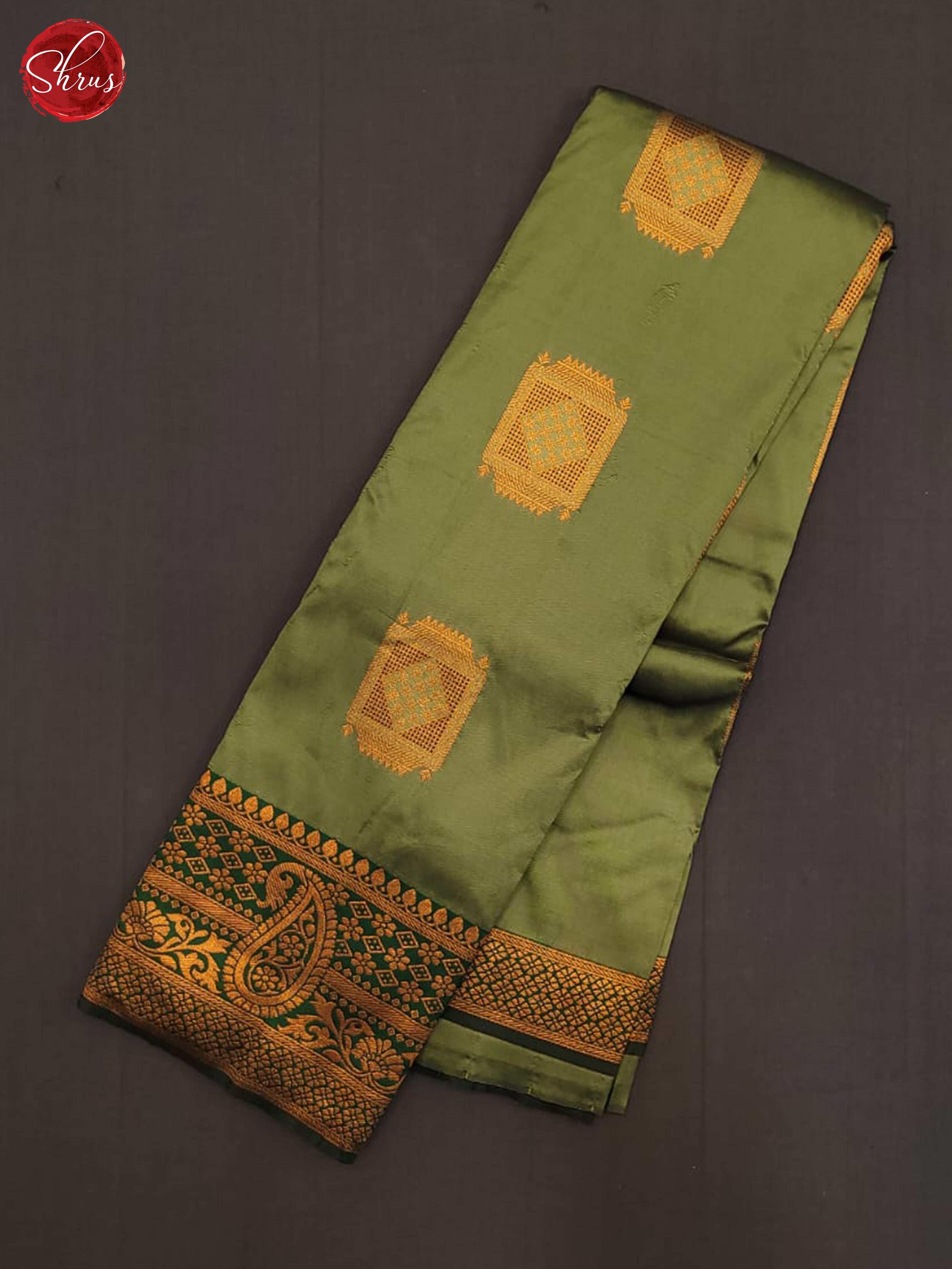 Mehandi Green & Green- Semi Softsilk Saree - Shop on ShrusEternity.com