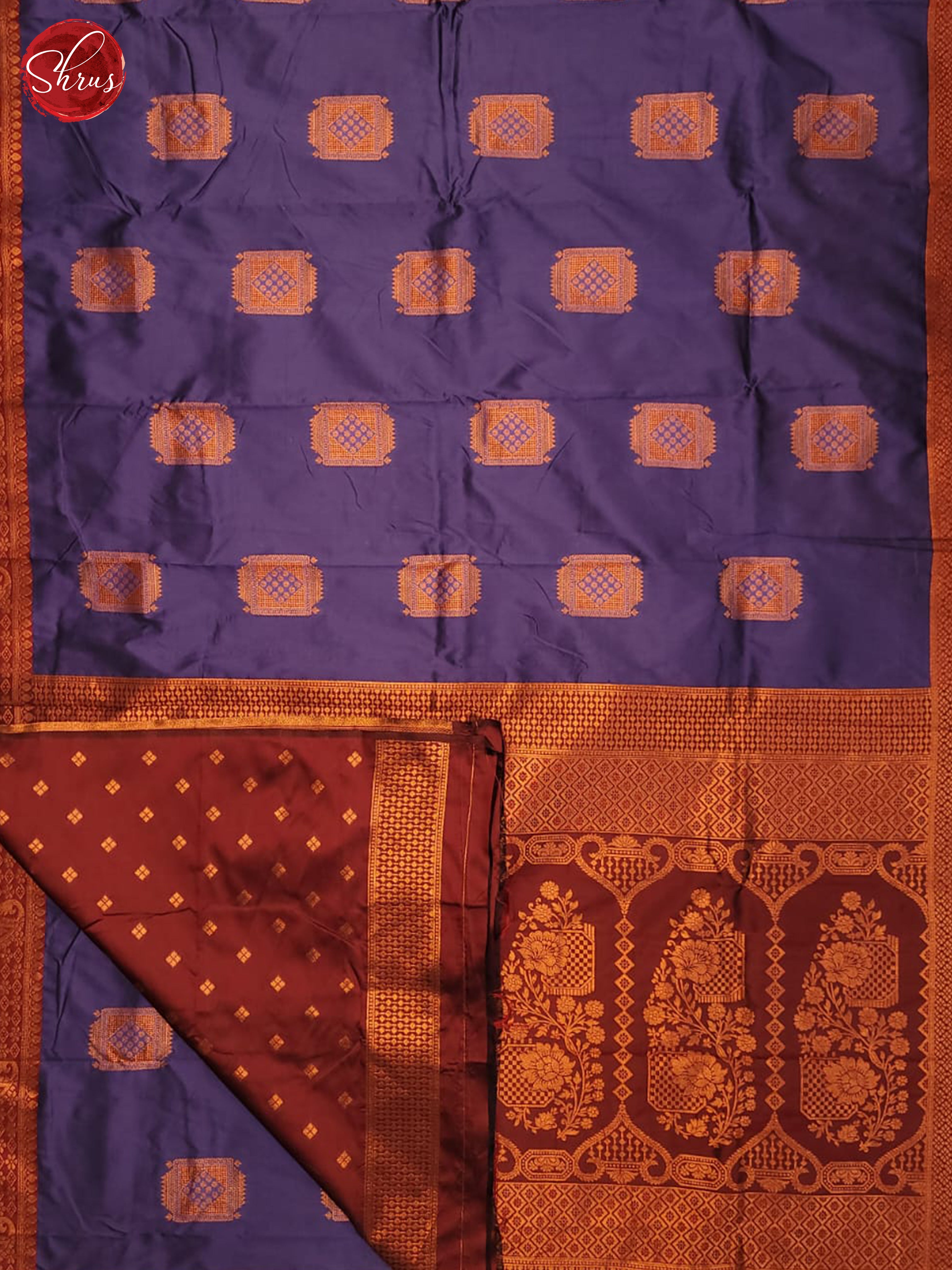 Lavender & Maroon - Semi Softsilk Saree - Shop on ShrusEternity.com