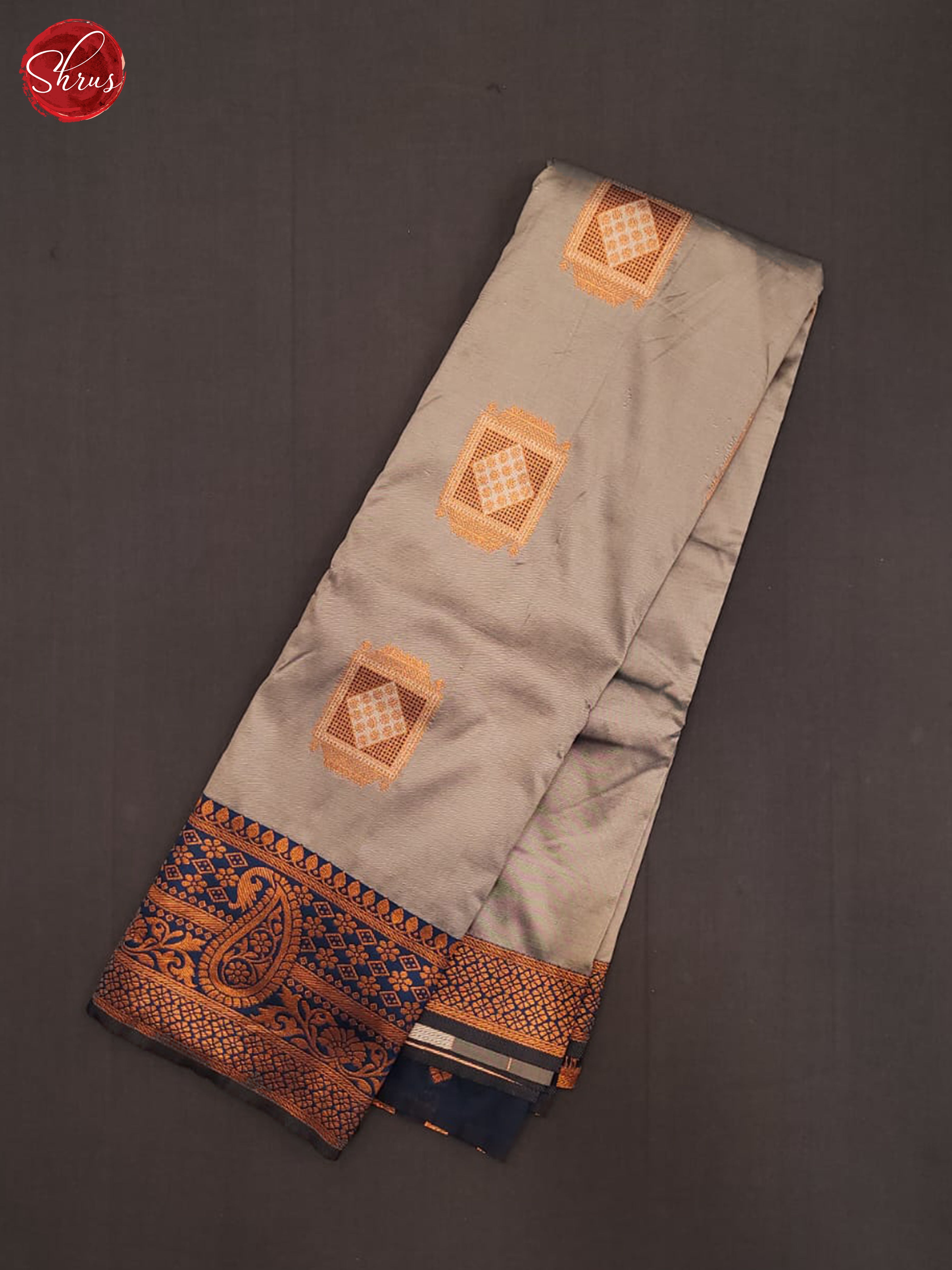 Grey & Blue - Semi Softsilk saree - Shop on ShrusEternity.com