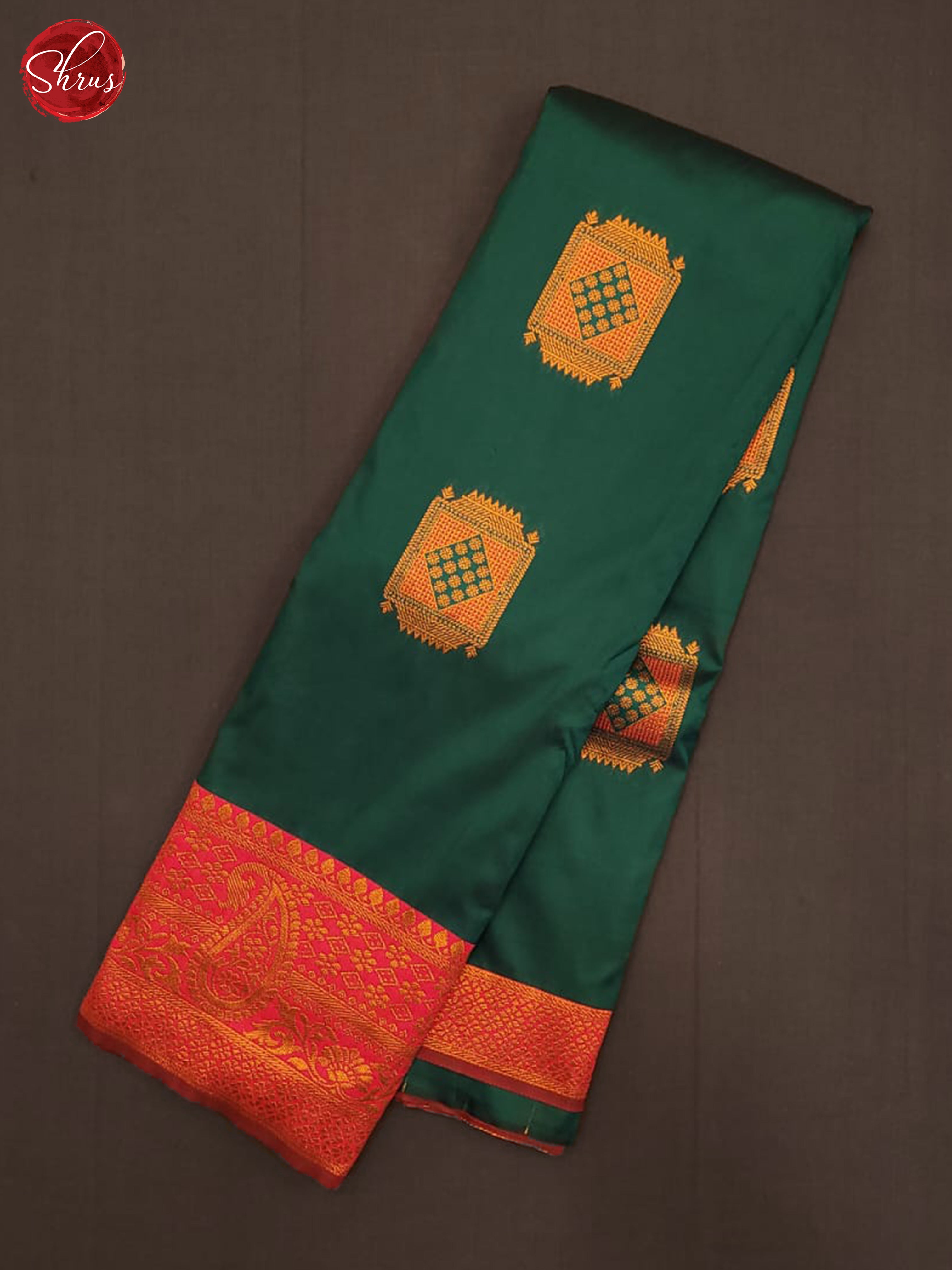 Green &  Red- Semi Softsilk Saree - Shop on ShrusEternity.com