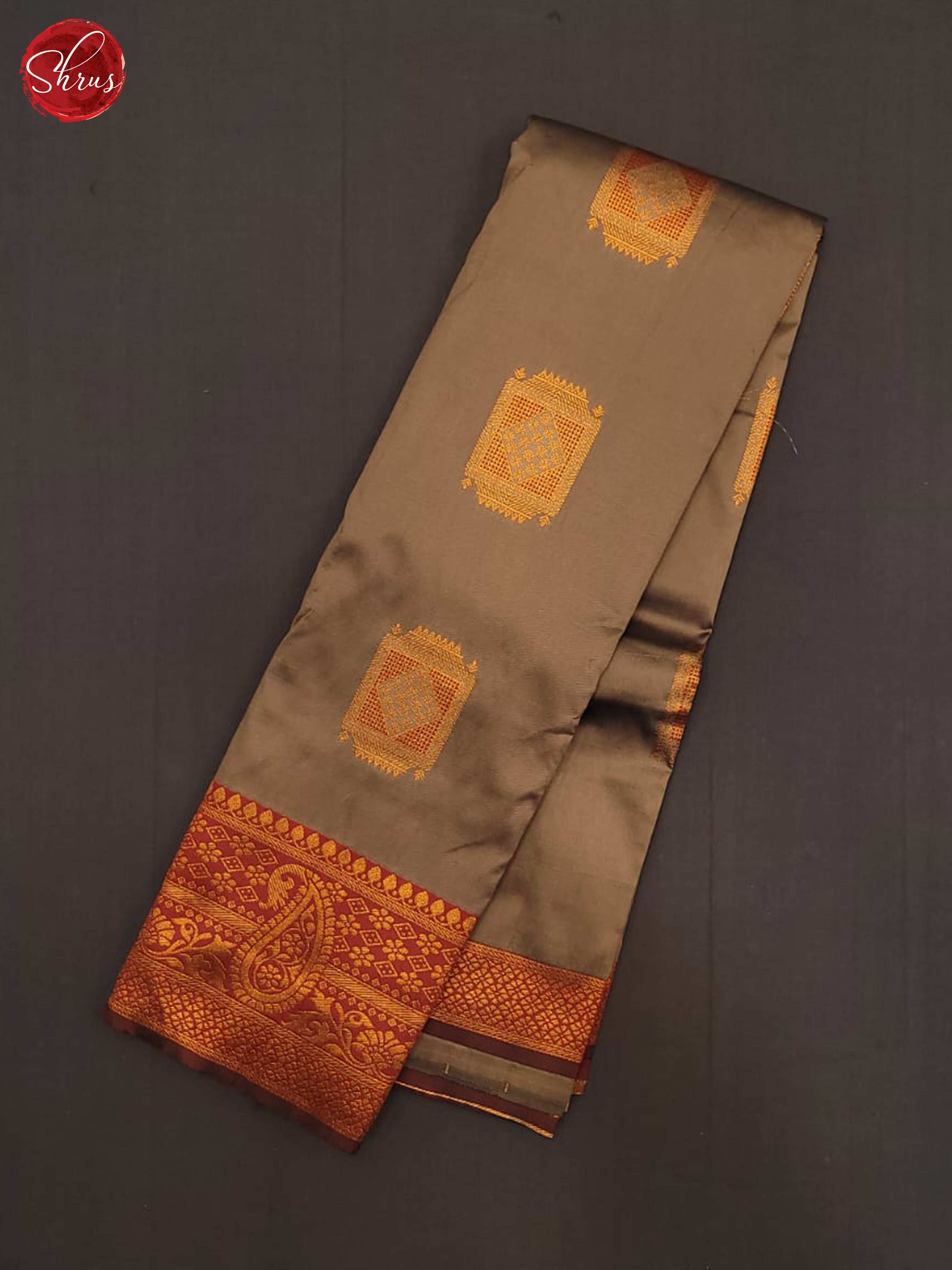 Grey & Maroon- Semi Soft silk Saree - Shop on ShrusEternity.com