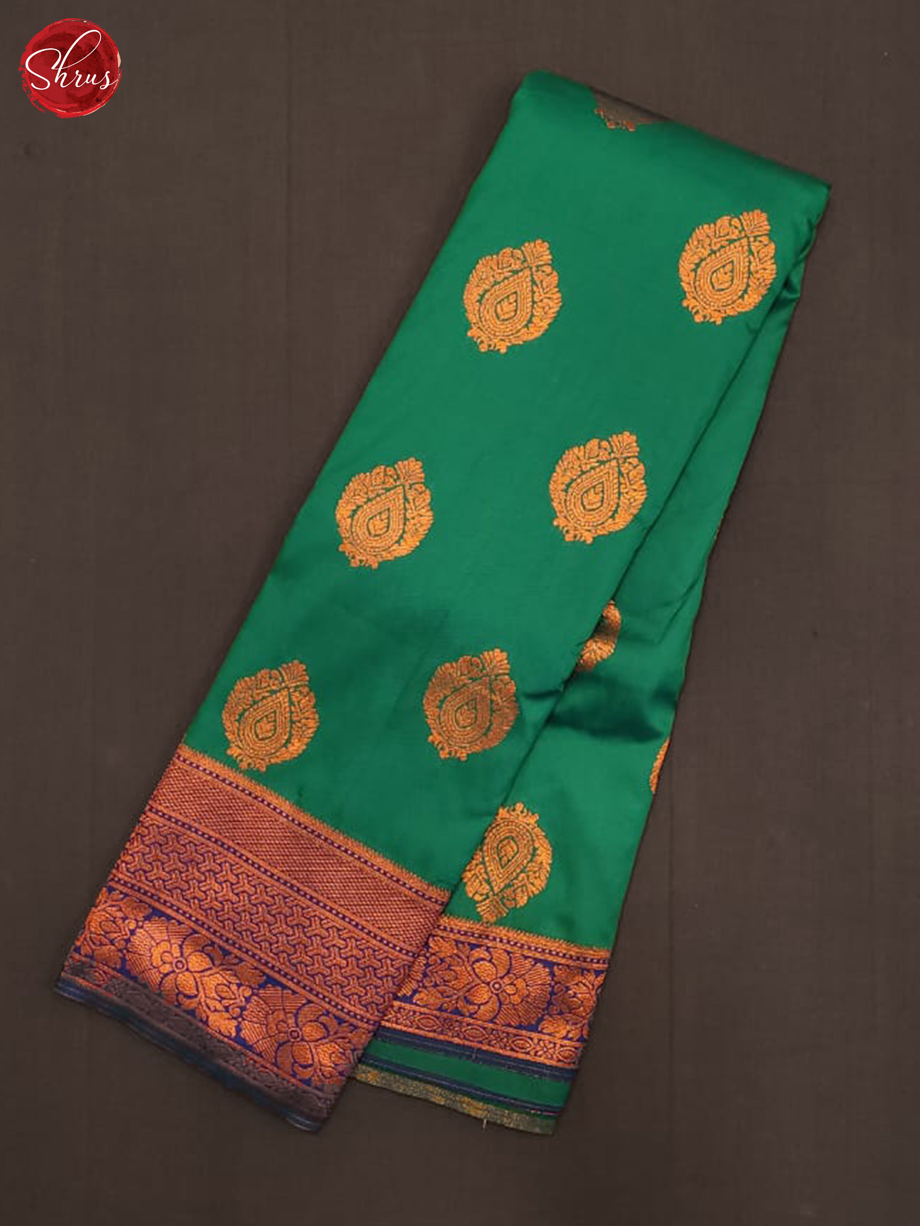 Green & Blue - Semi Softsilk Saree - Shop on ShrusEternity.com