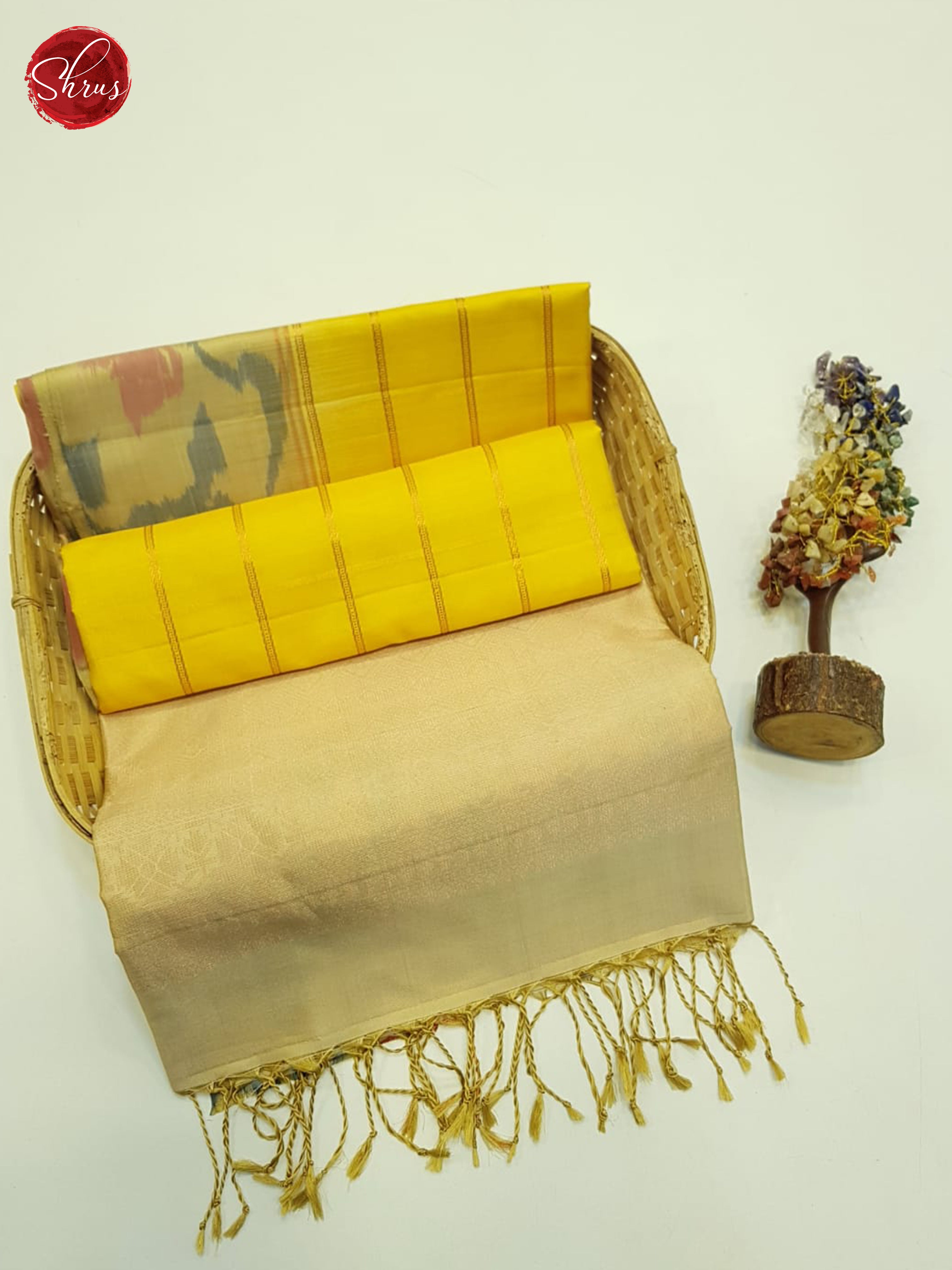 Yellow And Beige-Soft Silk Saree - Shop on ShrusEternity.com