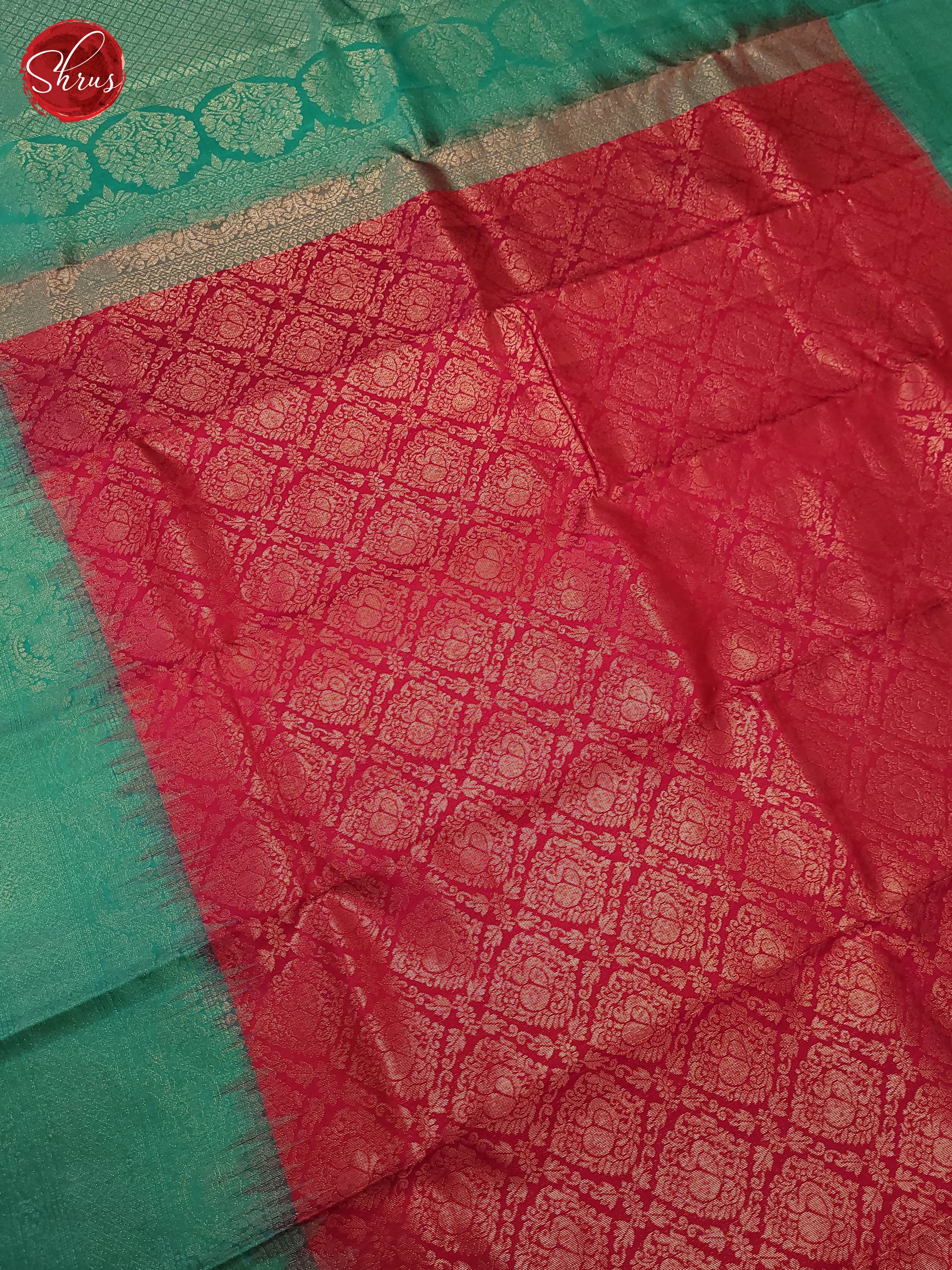 pink and Teal Blue-Soft silk saree - Shop on ShrusEternity.com