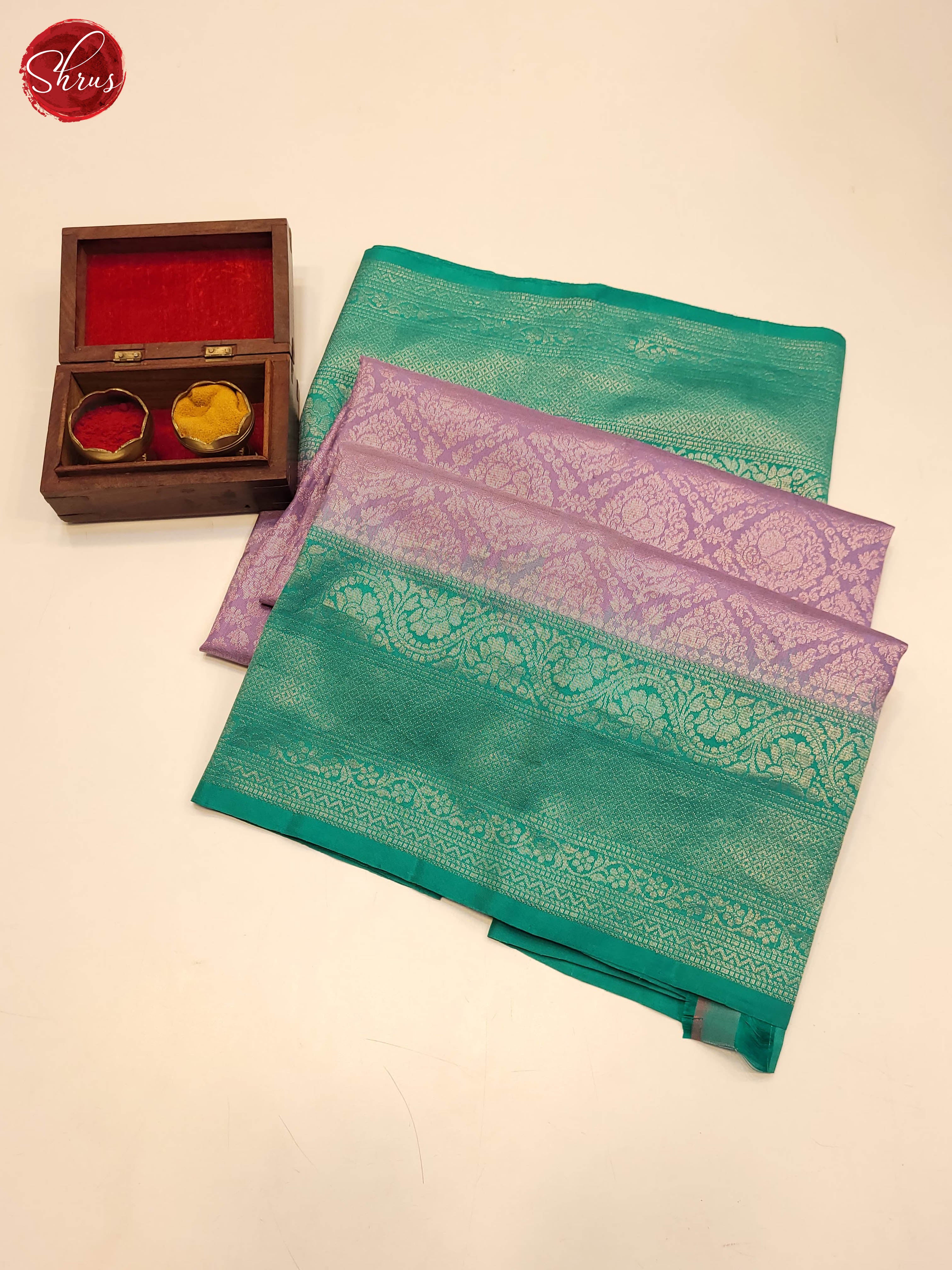 Lavender and Teal Blue-Soft Silk Saree - Shop on ShrusEternity.com