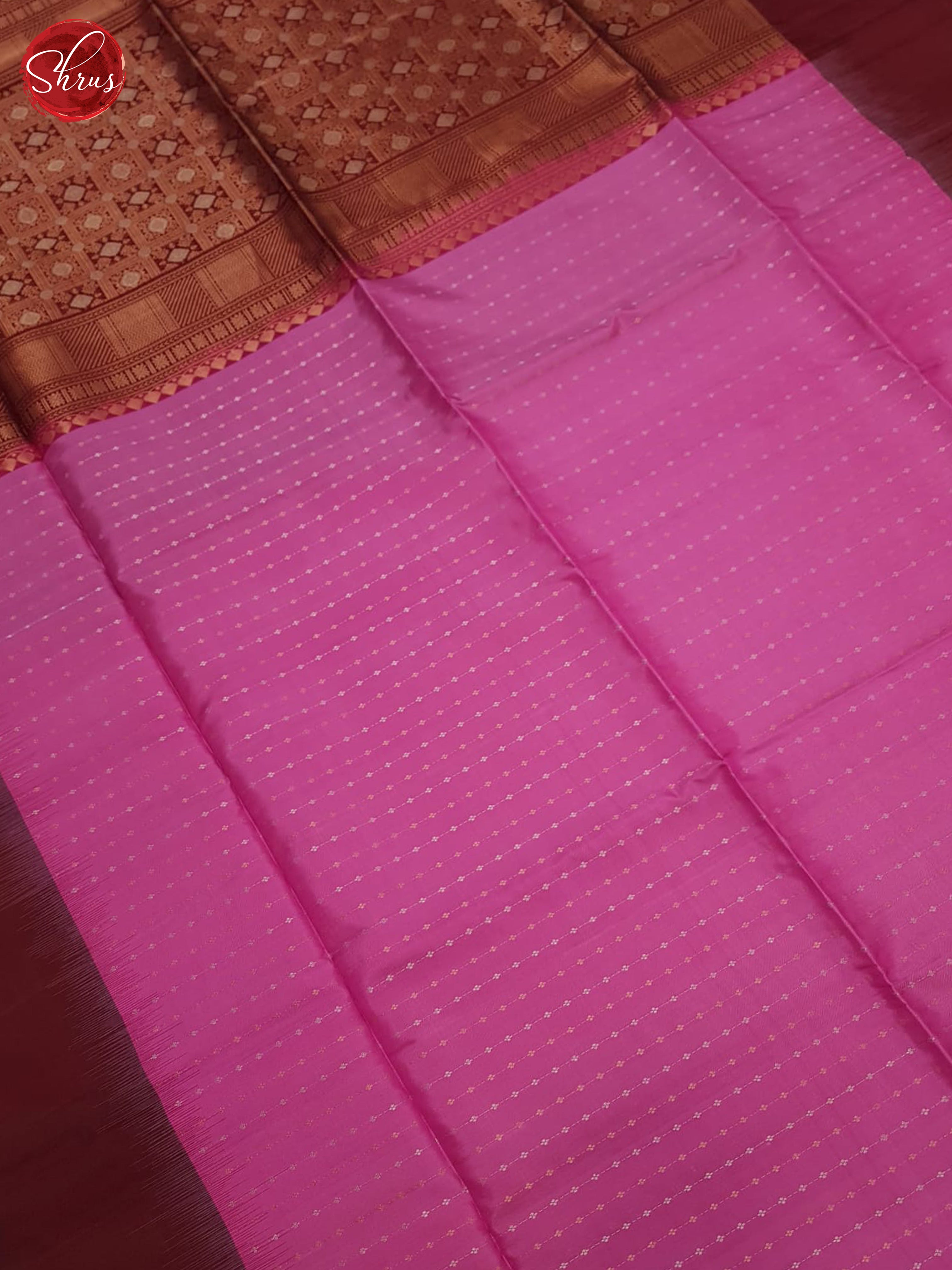 Pink & Brown- Soft Silk Saree - Shop on ShrusEternity.com